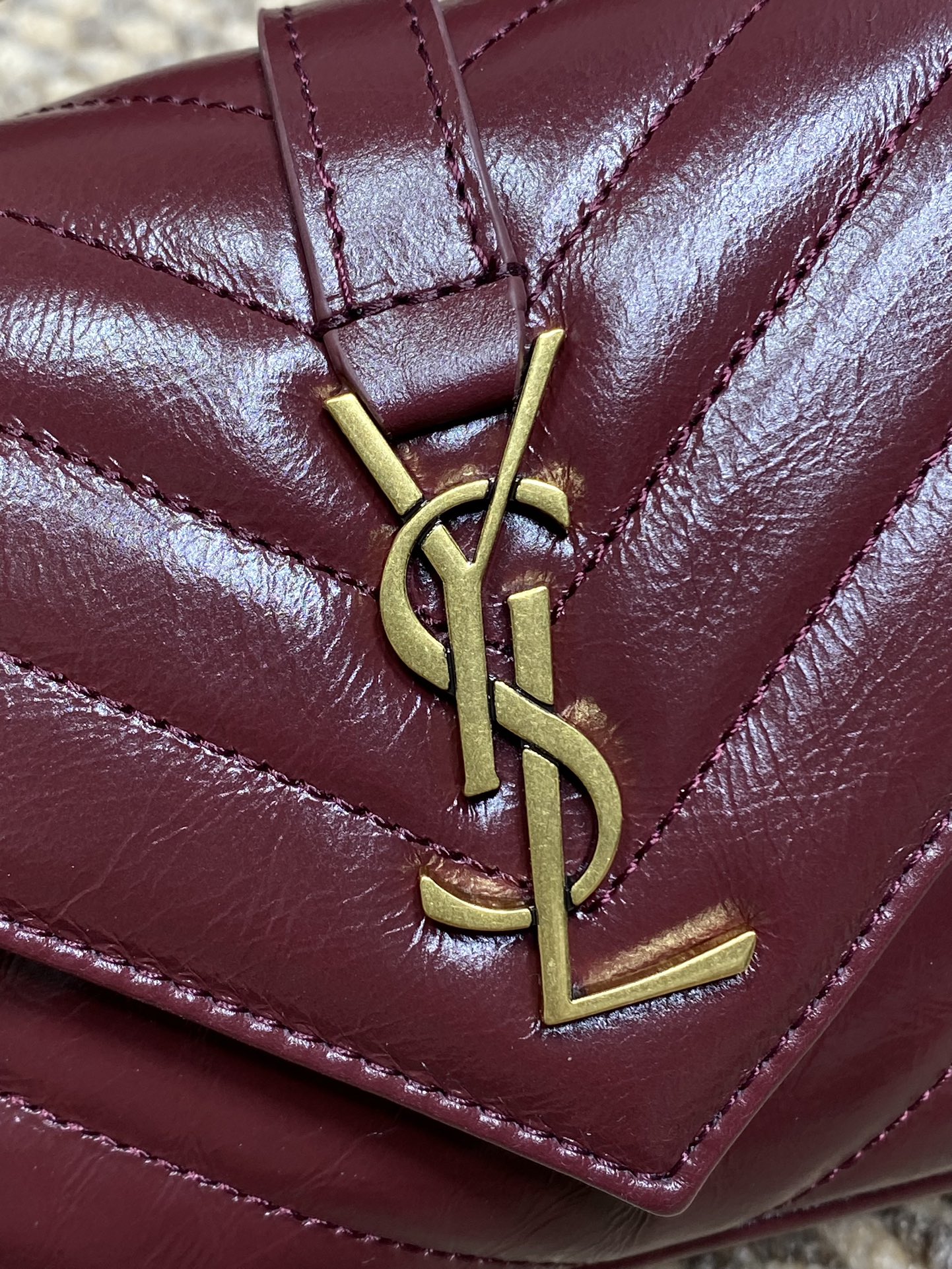 Ysl Messenger Bag Cow Leather Gold M-l-s