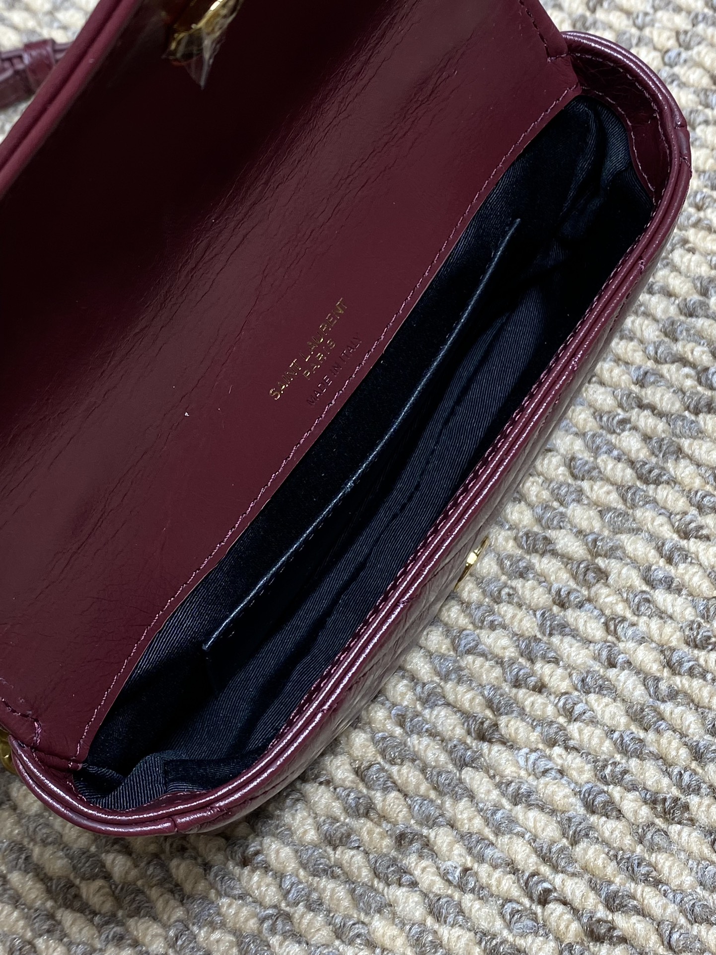 Ysl Messenger Bag Cow Leather Gold M-l-s