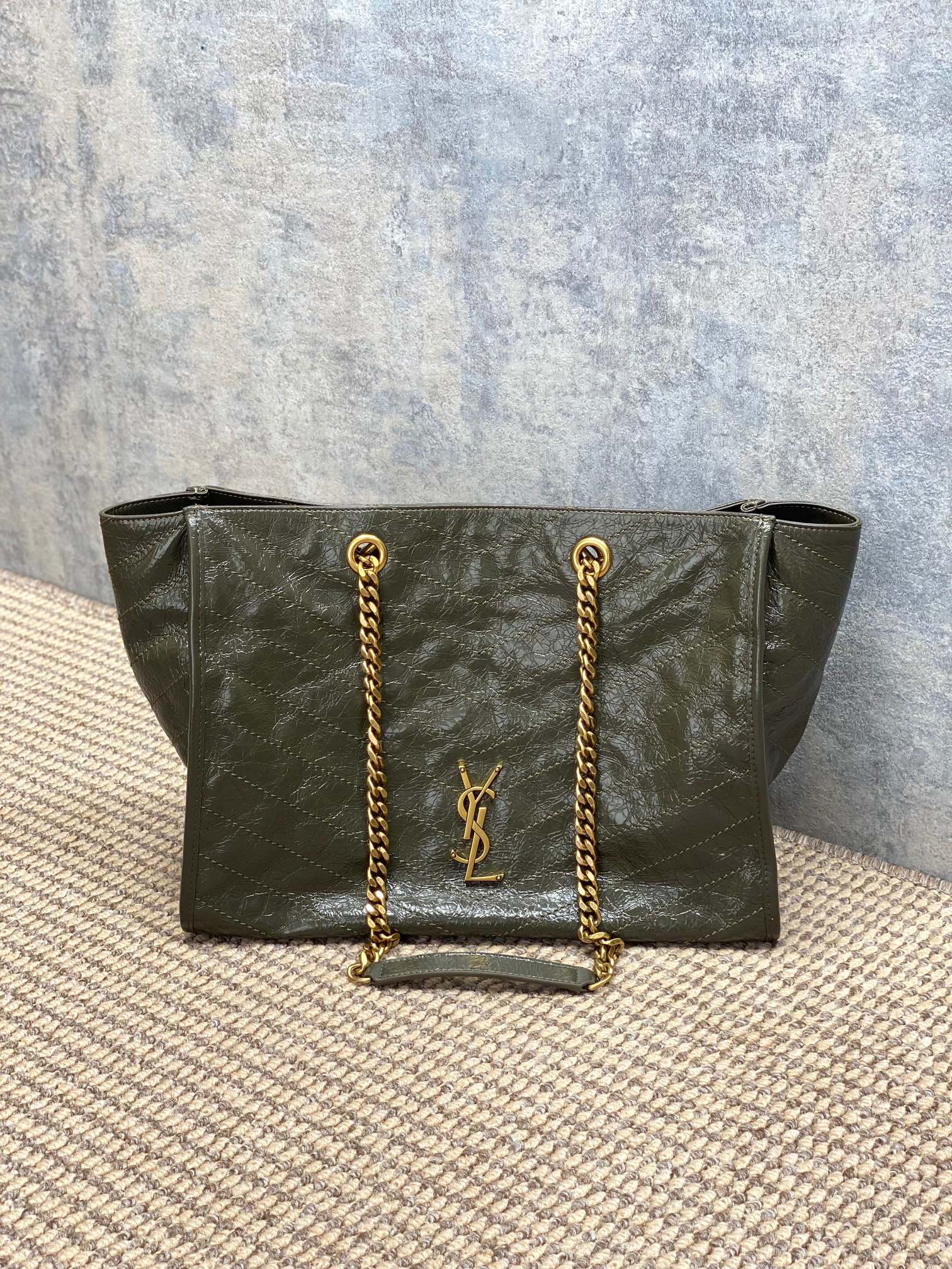 Ysl Tote Bag Cow Leather Black 14cm-l-s