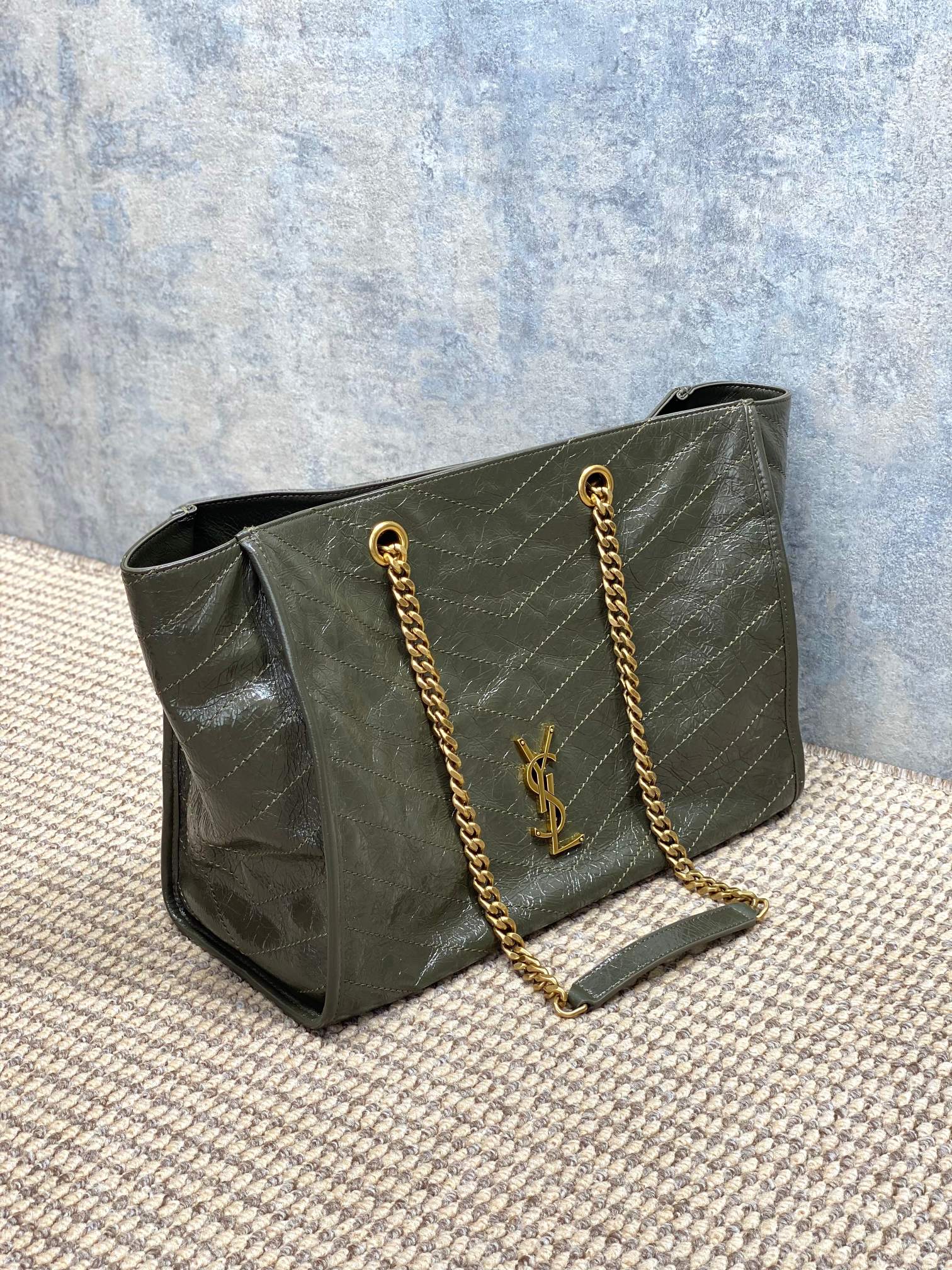 Ysl Tote Bag Cow Leather Black 14cm-l-s