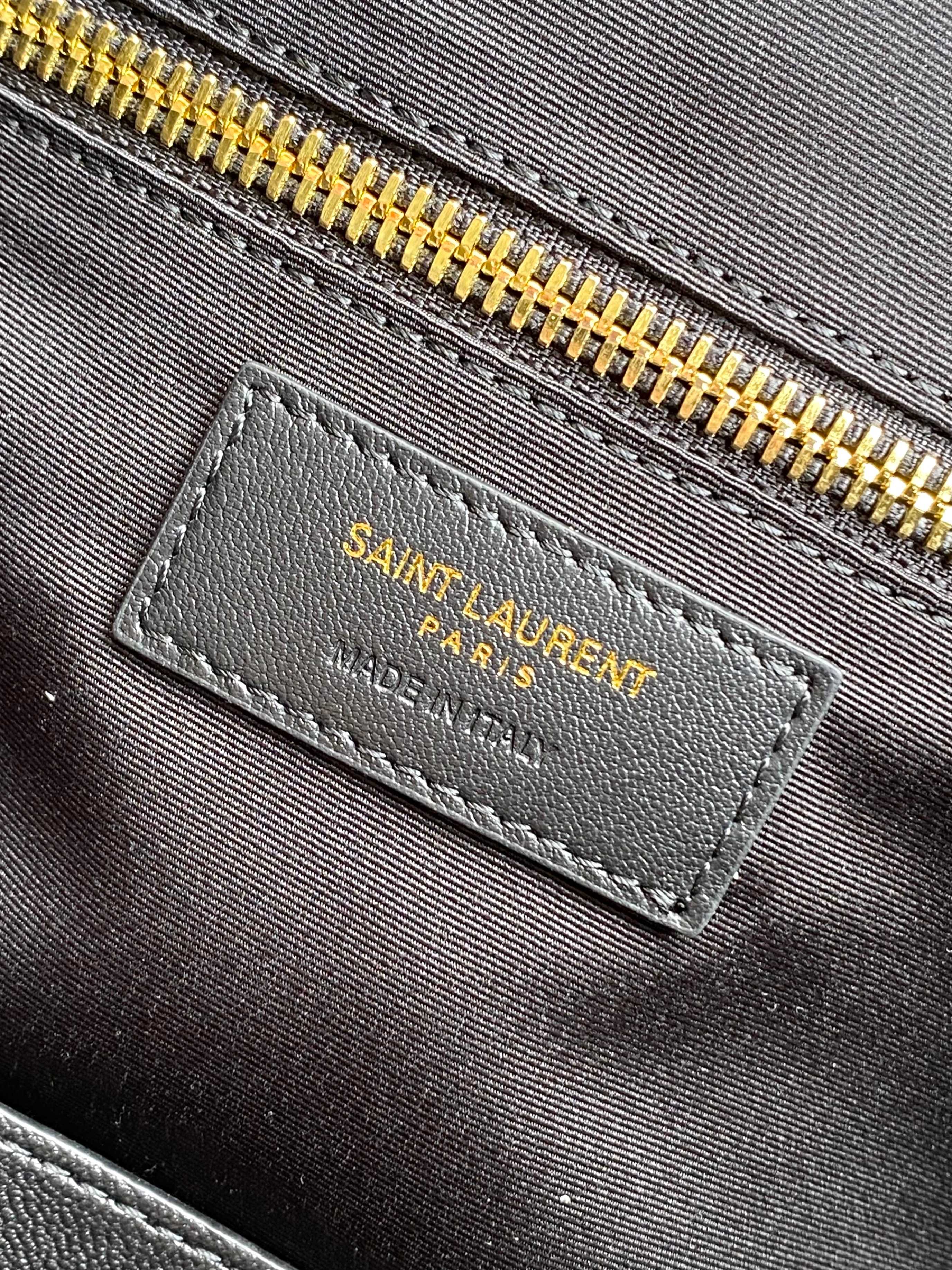 Ysl Tote Bag Cow Leather Black 14cm-l-s