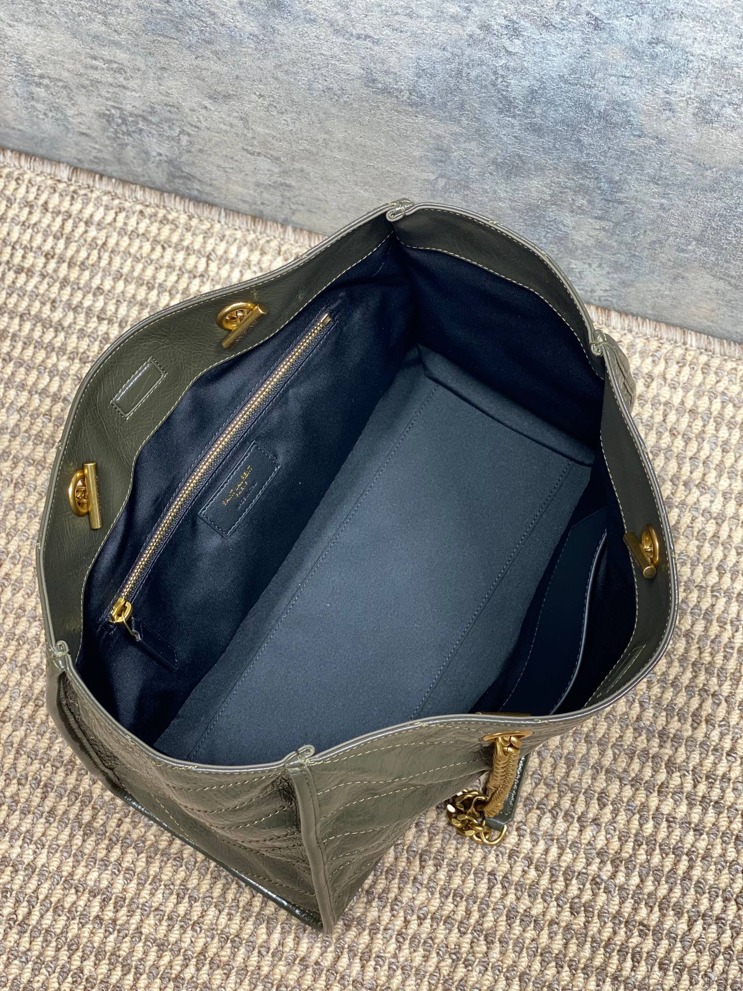 Ysl Tote Bag Cow Leather Black 14cm-l-s