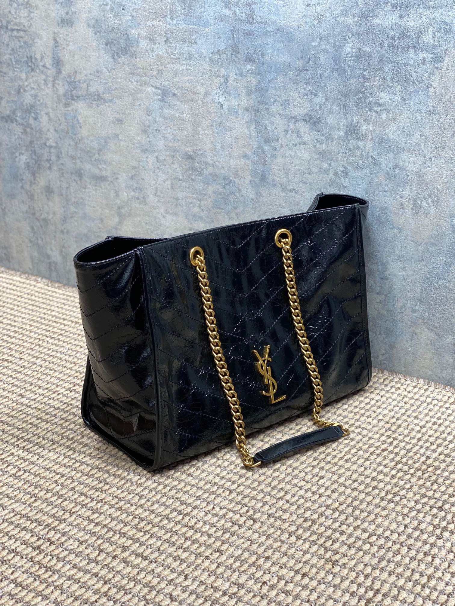 Ysl Tote Bag Cow Leather Black 14cm-l-s