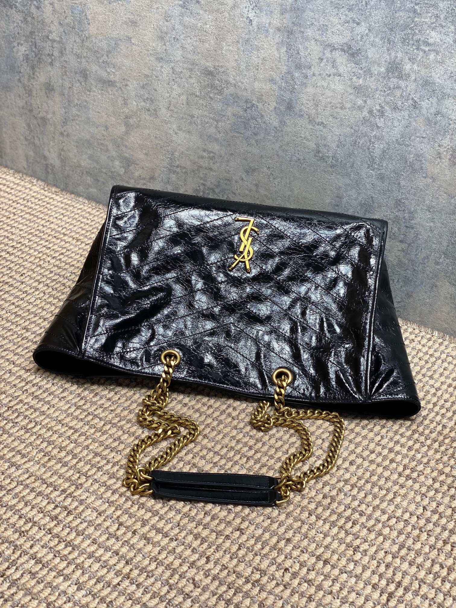 Ysl Tote Bag Cow Leather Black 14cm-l-s