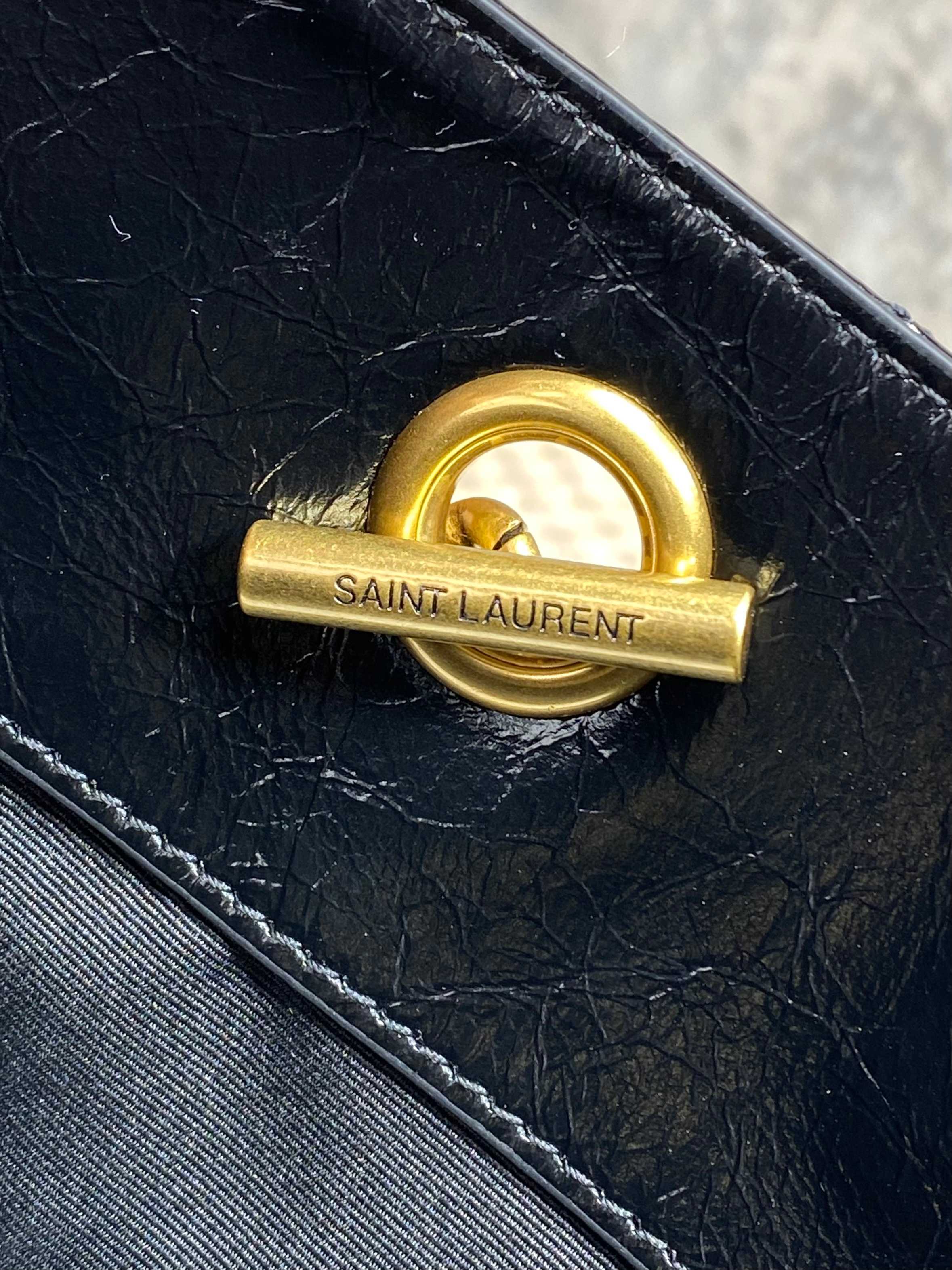 Ysl Tote Bag Cow Leather Black 14cm-l-s