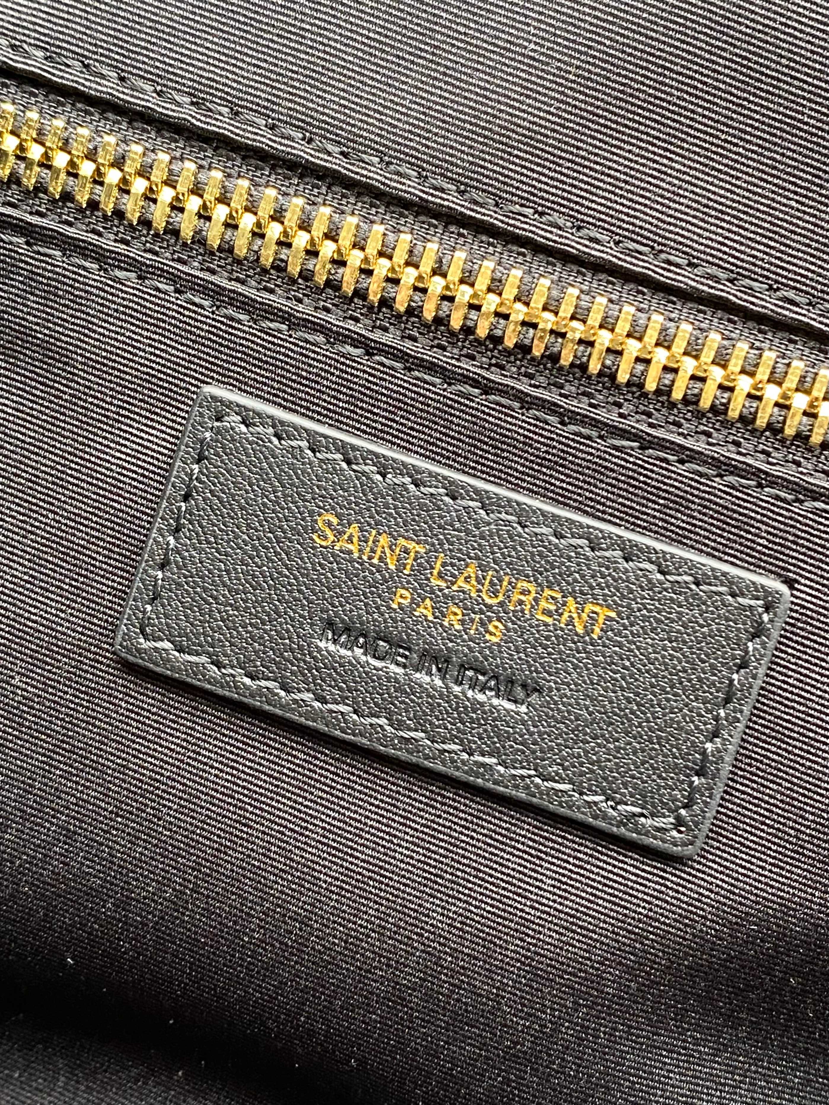 Ysl Tote Bag Cow Leather Black 14cm-l-s