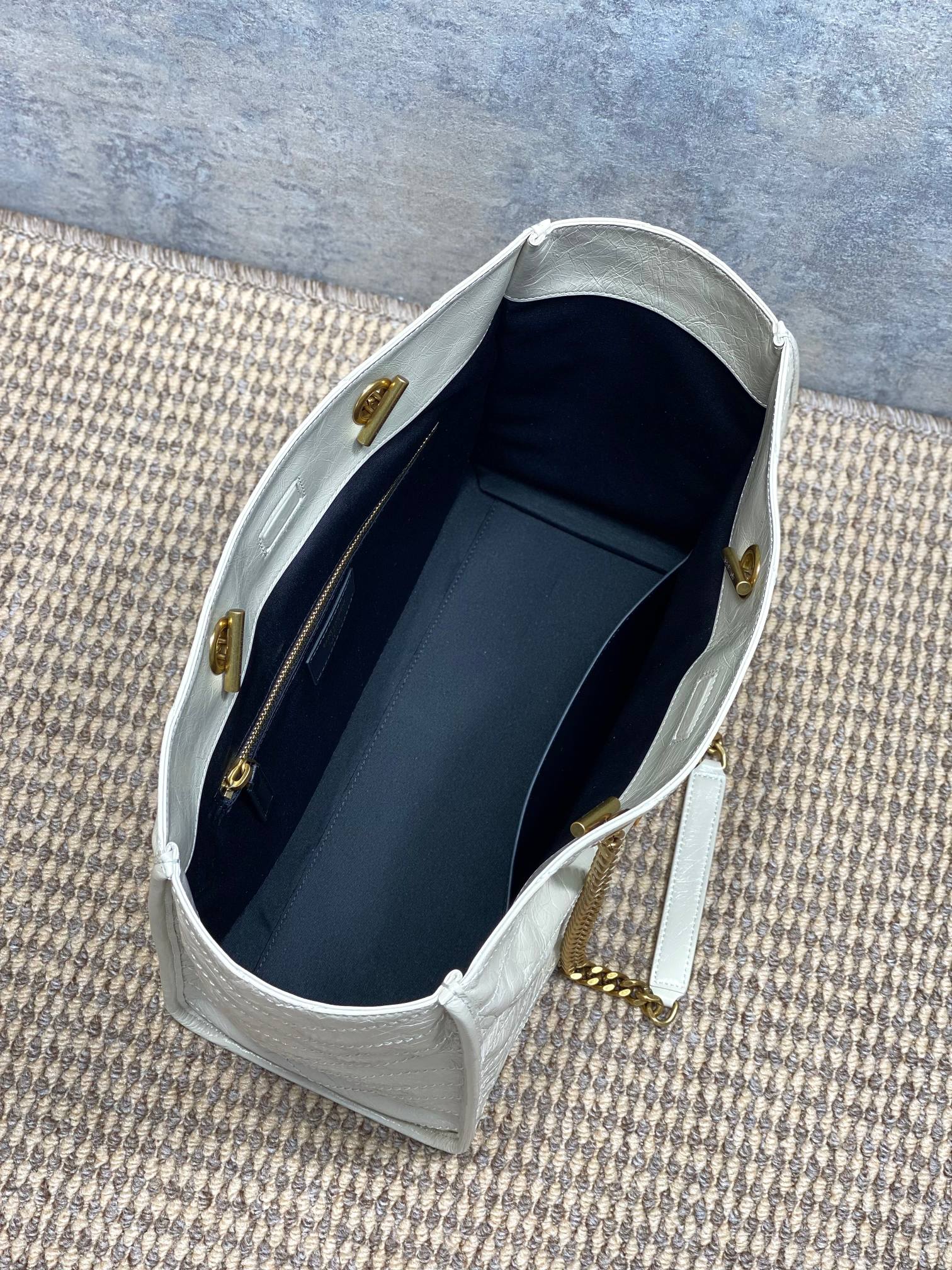 Ysl Tote Bag Cow Leather Black 14cm-l-s