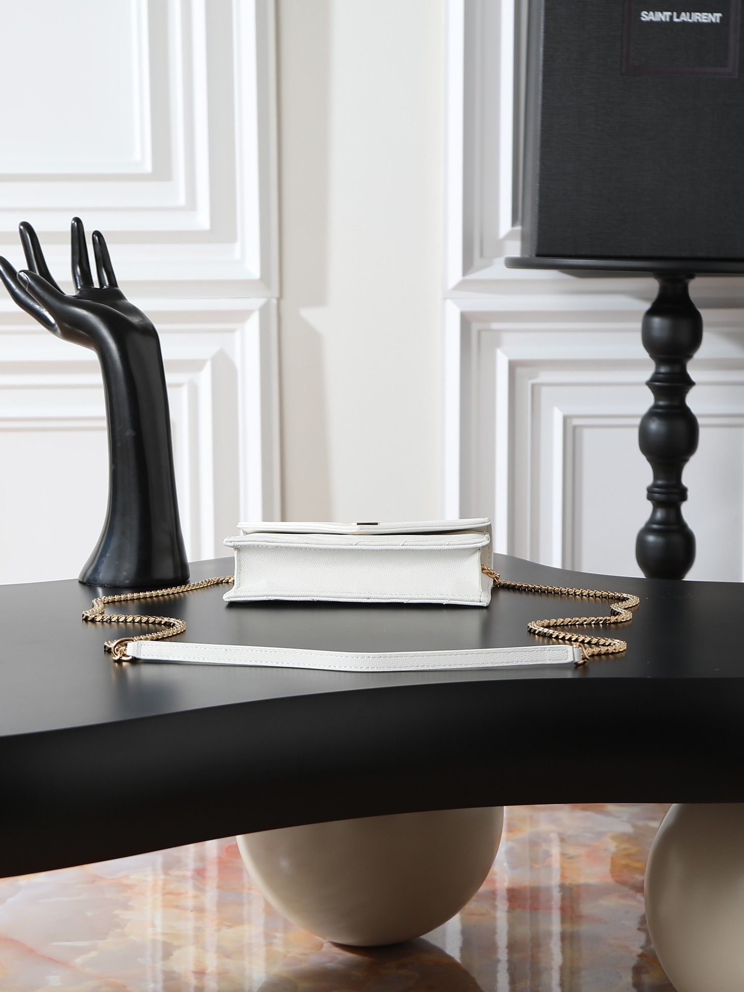 Clutch Bag Cow Leather White M