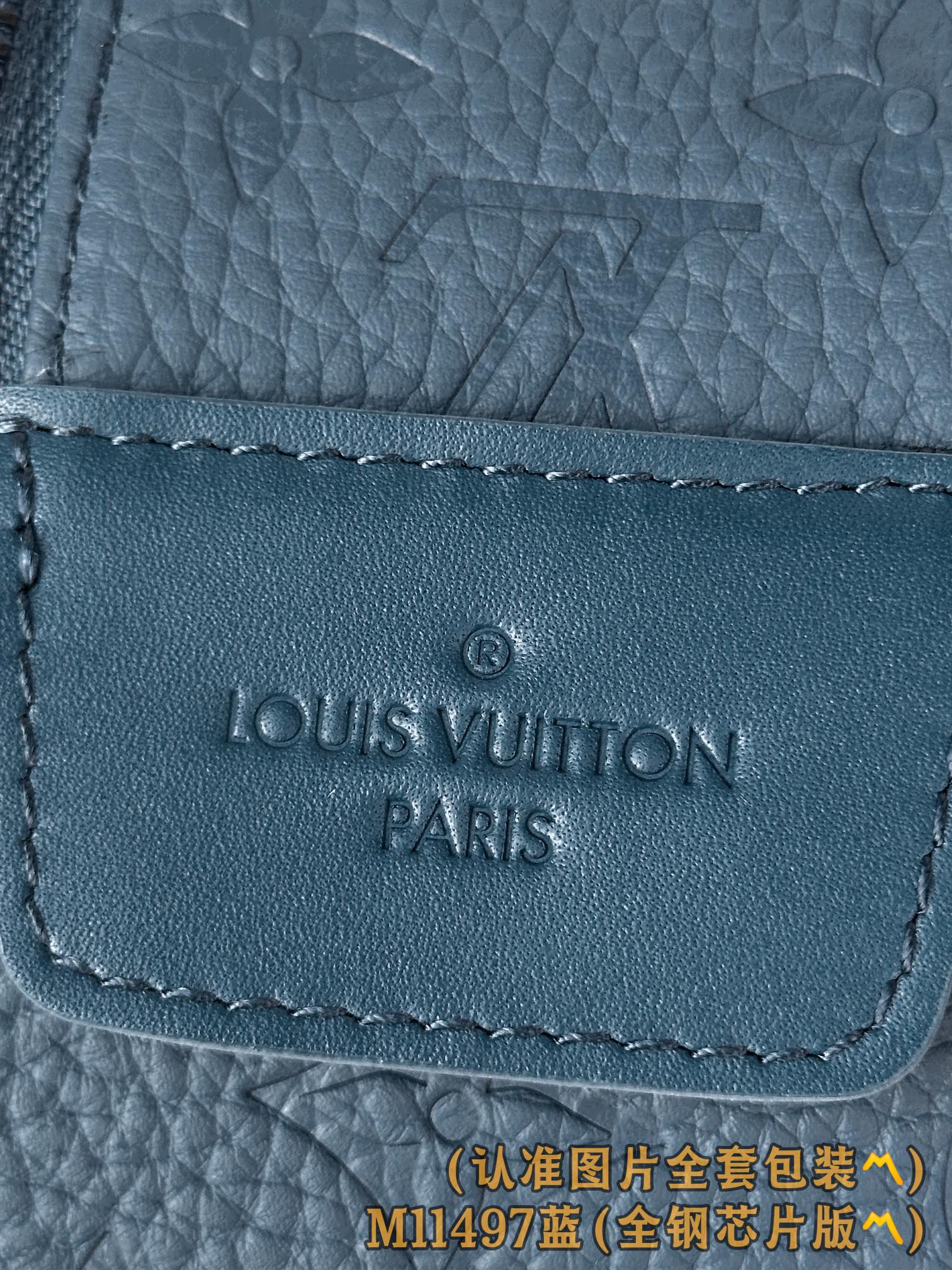 Louis Vuitton Basic Bag Cow Leather Blue M