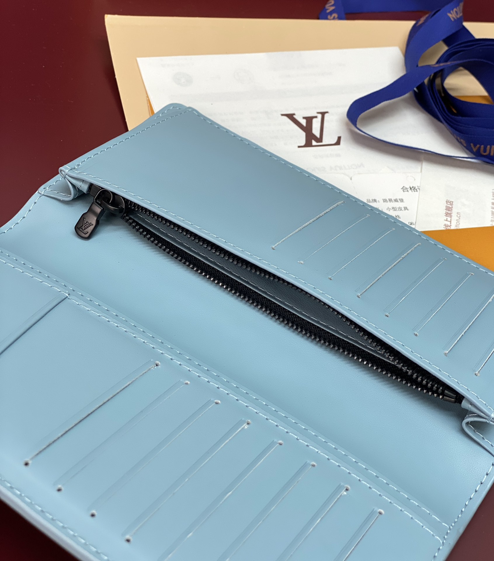 Louis Vuitton Basic Bag Cow Leather Blue 10cm-m-l-s