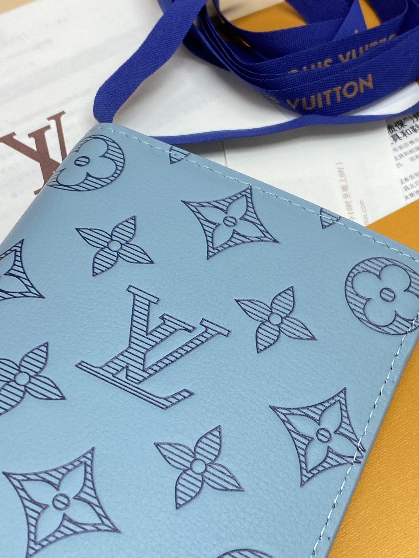 Louis Vuitton Basic Bag Cow Leather Blue 10cm-m-l-s