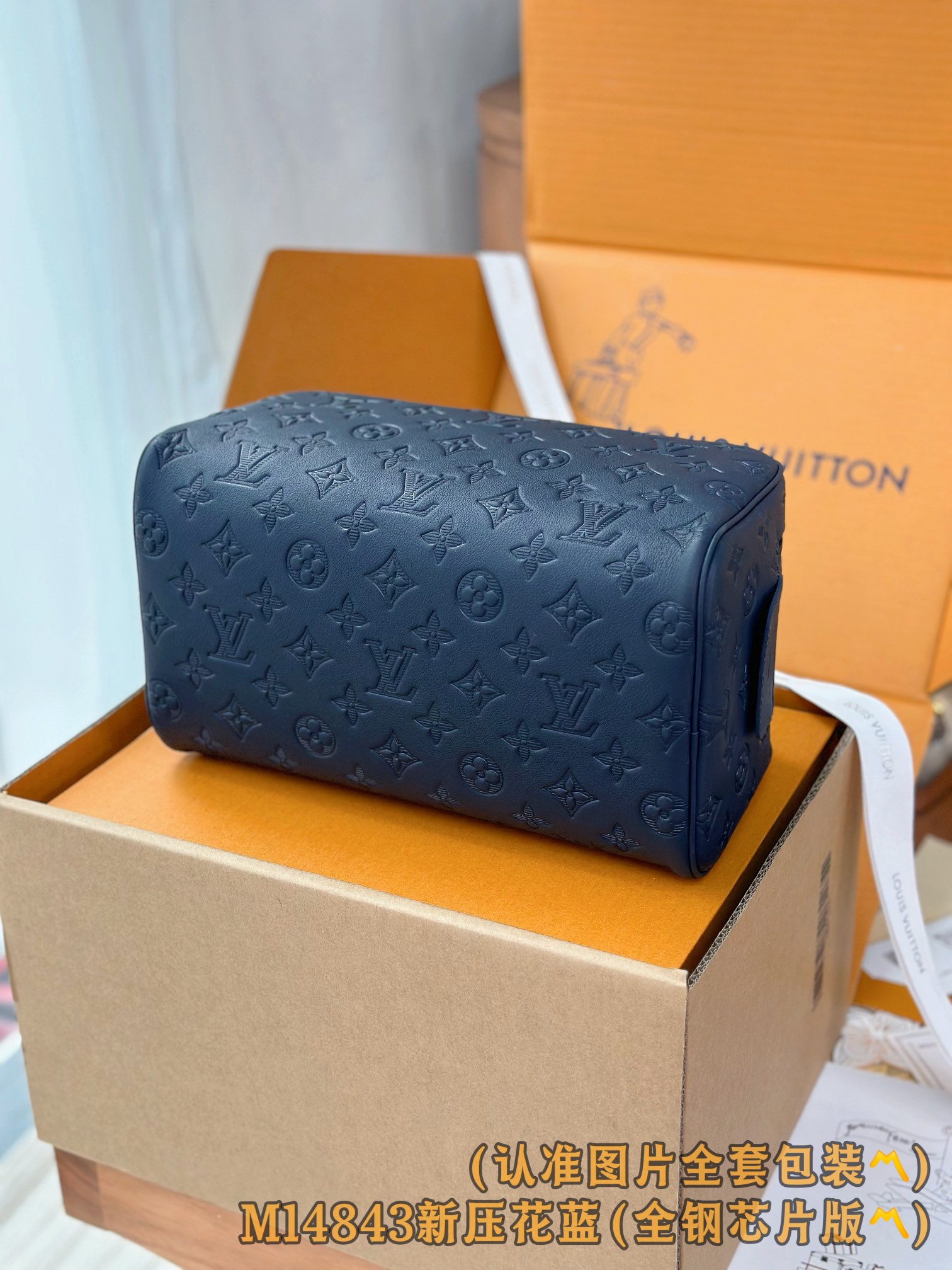 Louis Vuitton Basic Bag Cow Leather Blue M