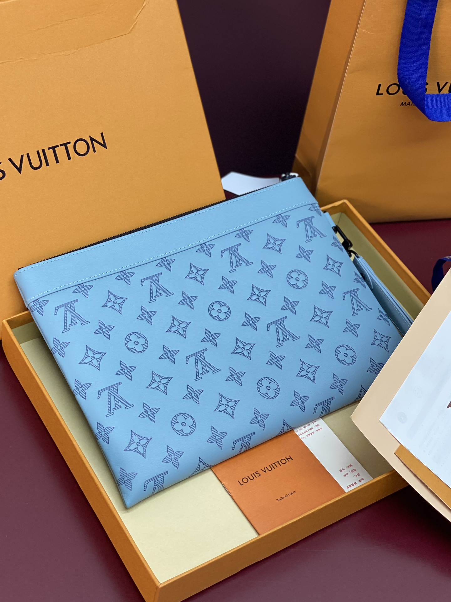 Louis Vuitton Clutch Bag Cow Leather M-s