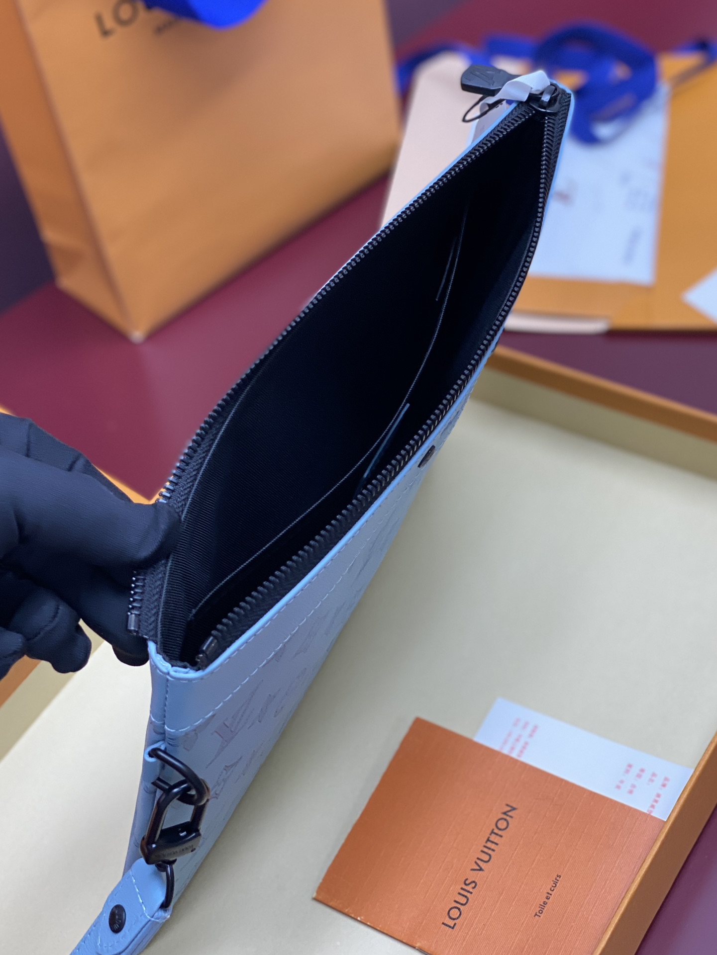 Louis Vuitton Clutch Bag Cow Leather M-s