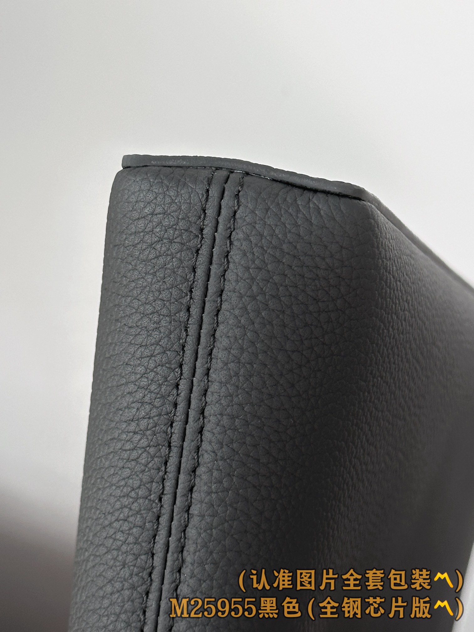 Louis Vuitton Clutch Bag Cow Leather Black M-l