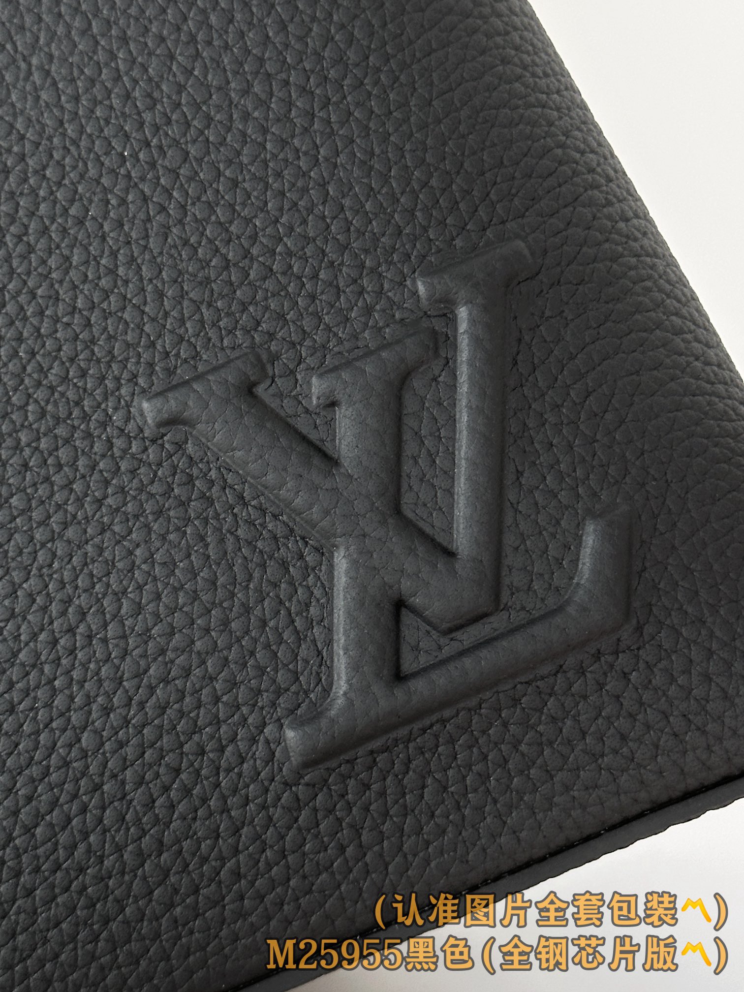 Louis Vuitton Clutch Bag Cow Leather Black M-l
