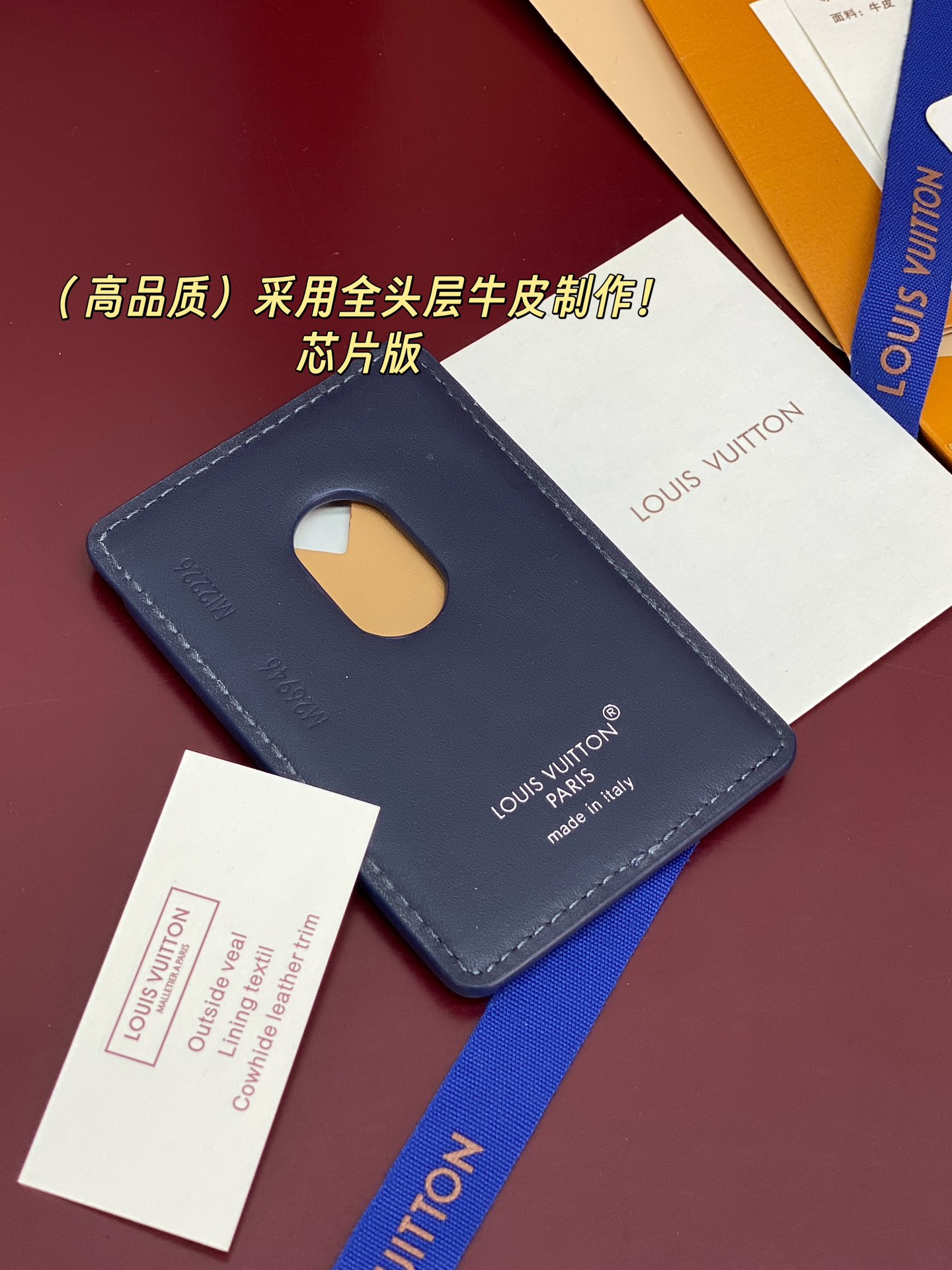 Louis Vuitton Basic Bag Cow Leather Blue M-s