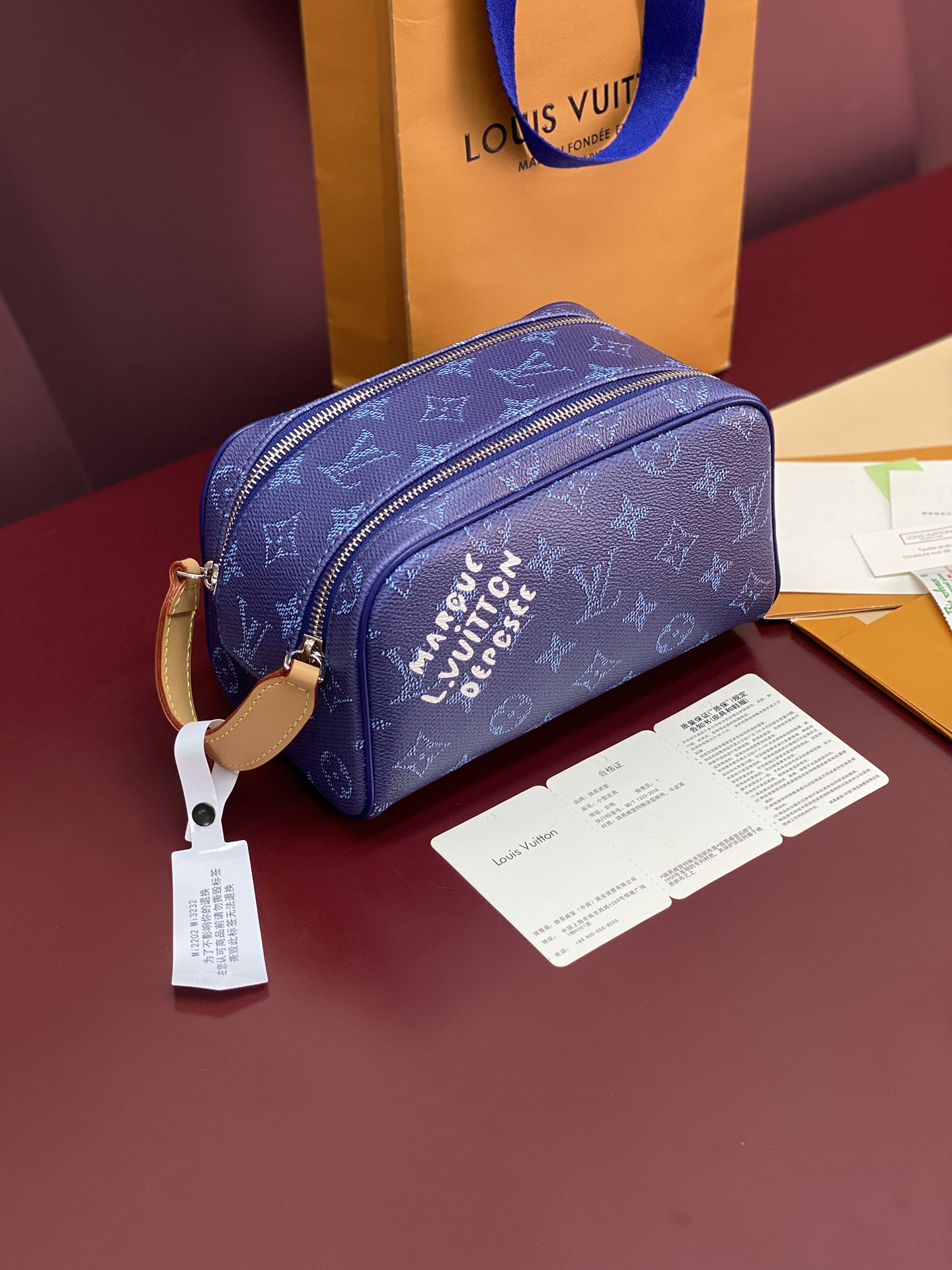 Louis Vuitton Basic Bag Cow Leather Blue M