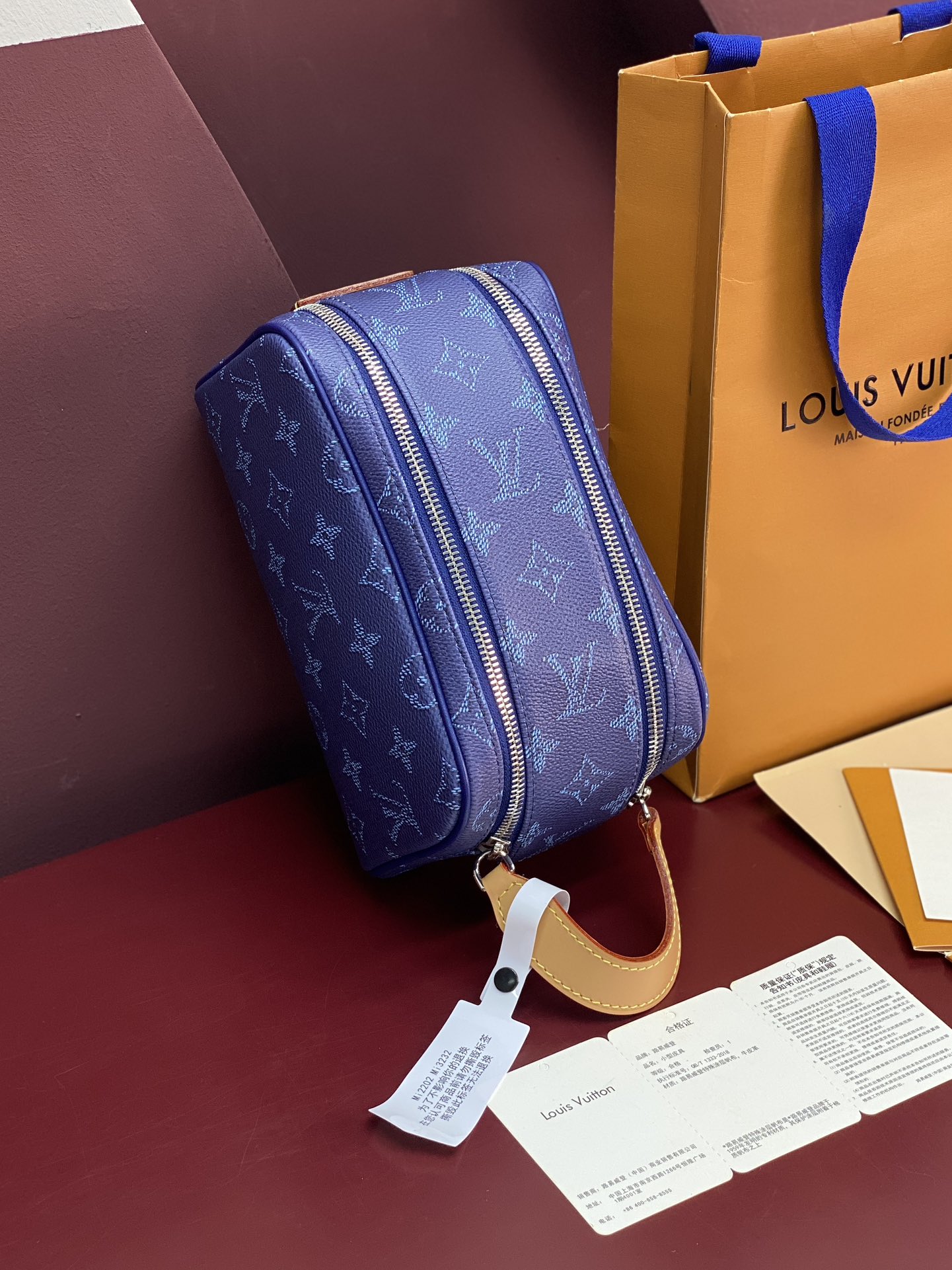 Louis Vuitton Basic Bag Cow Leather Blue M