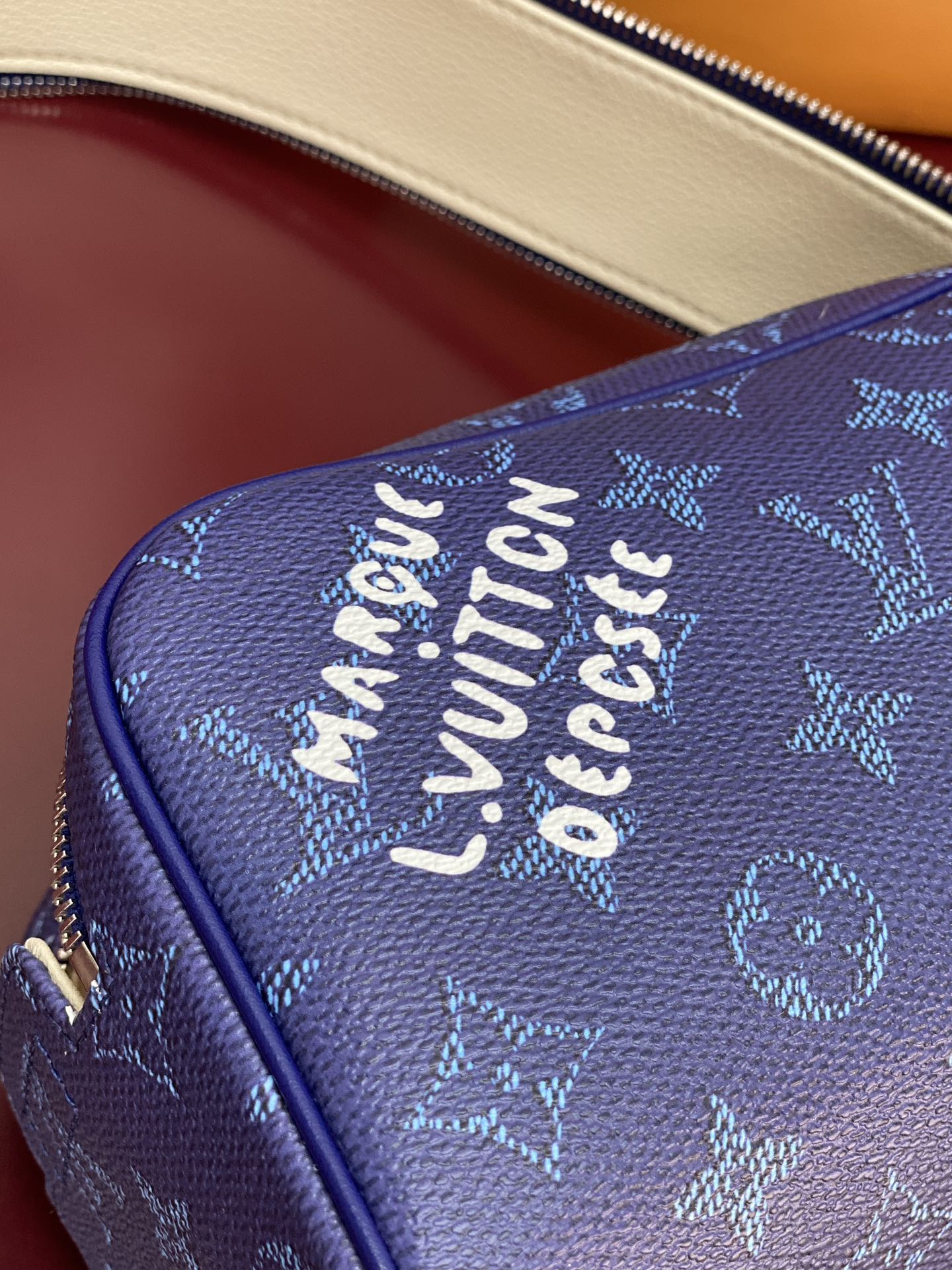 Louis Vuitton Basic Bag Cow Leather Blue M