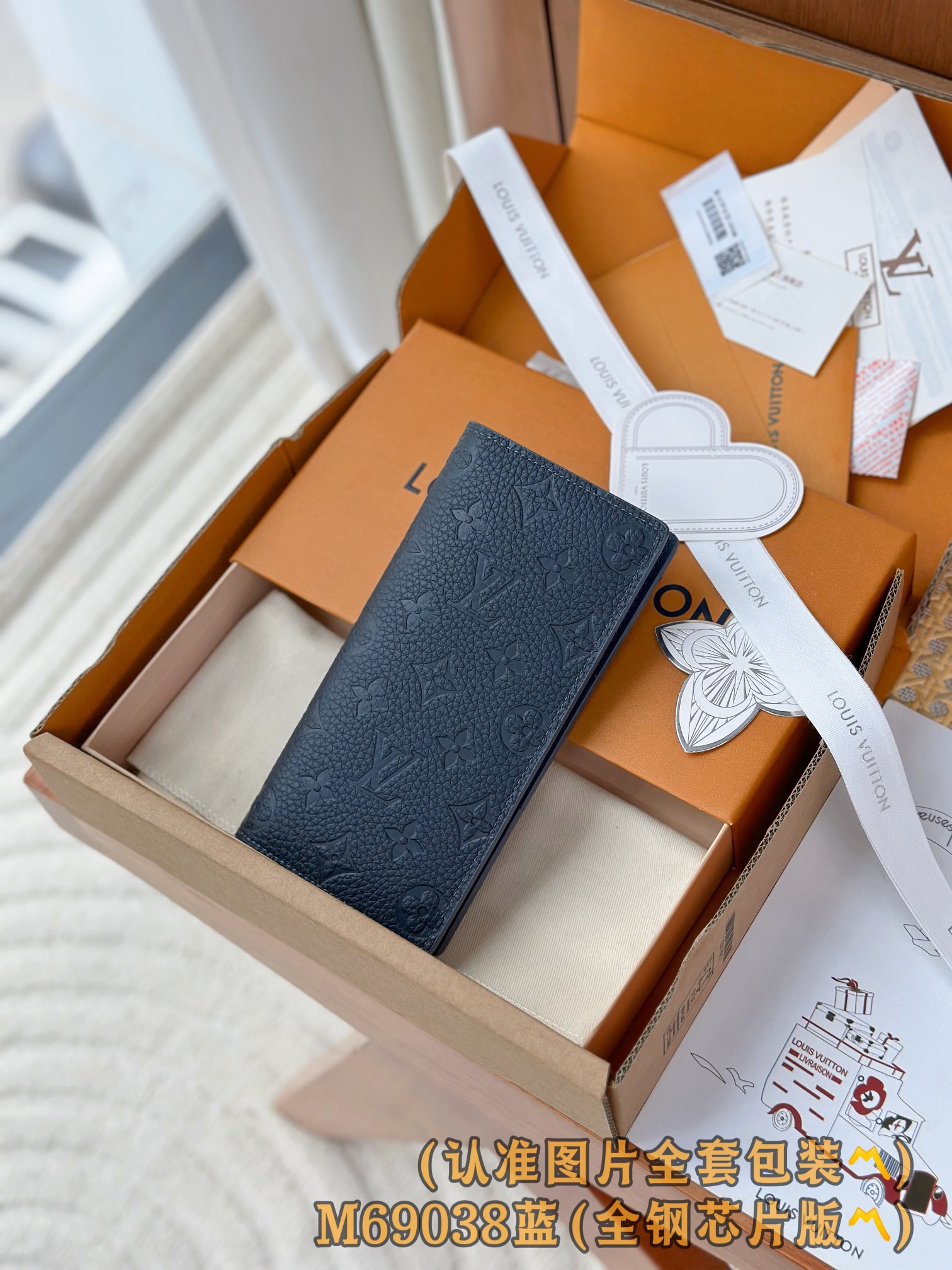 Louis Vuitton Basic Bag Cow Leather Blue M-s