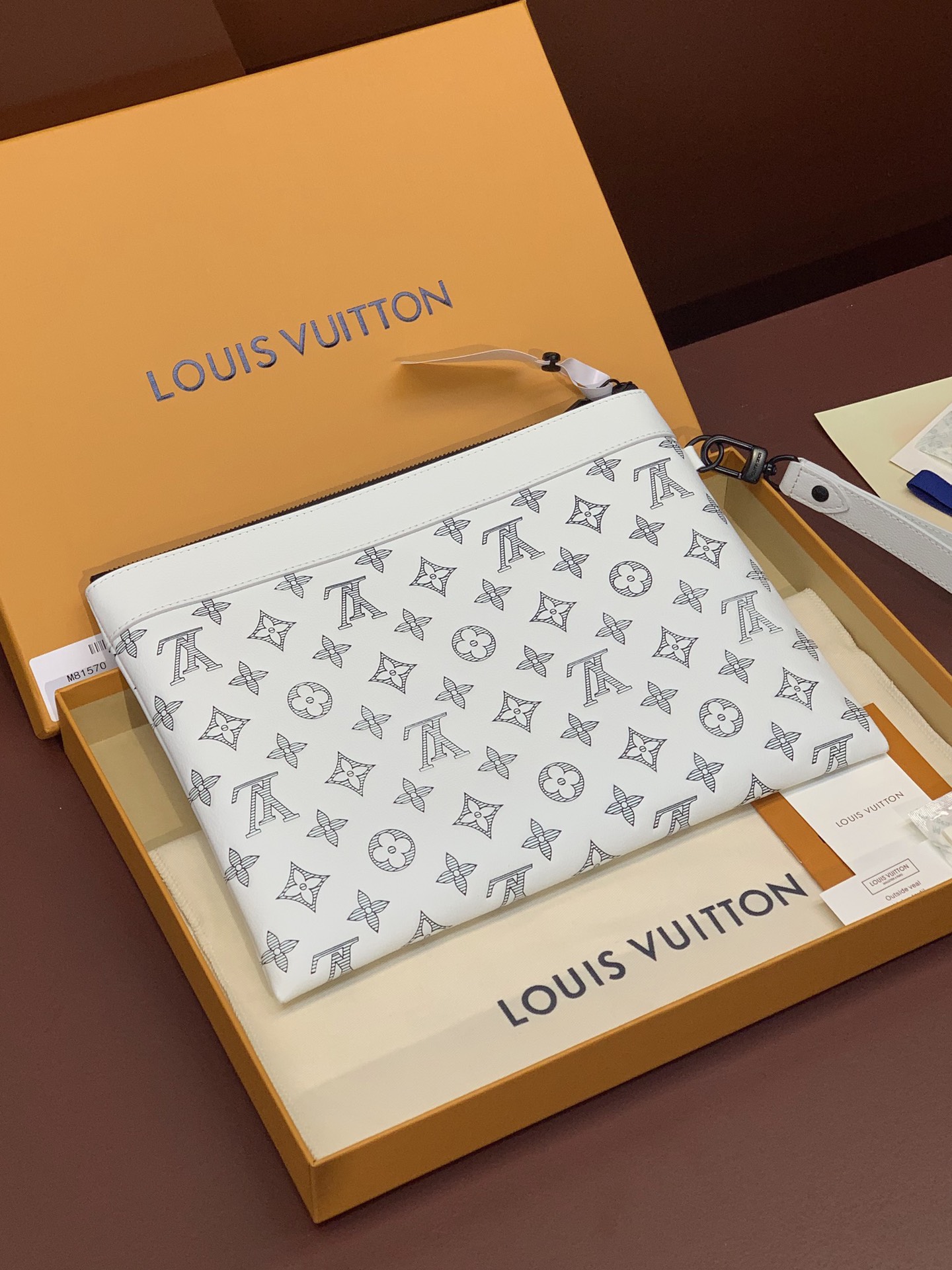 Louis Vuitton Clutch Bag Cow Leather M-s