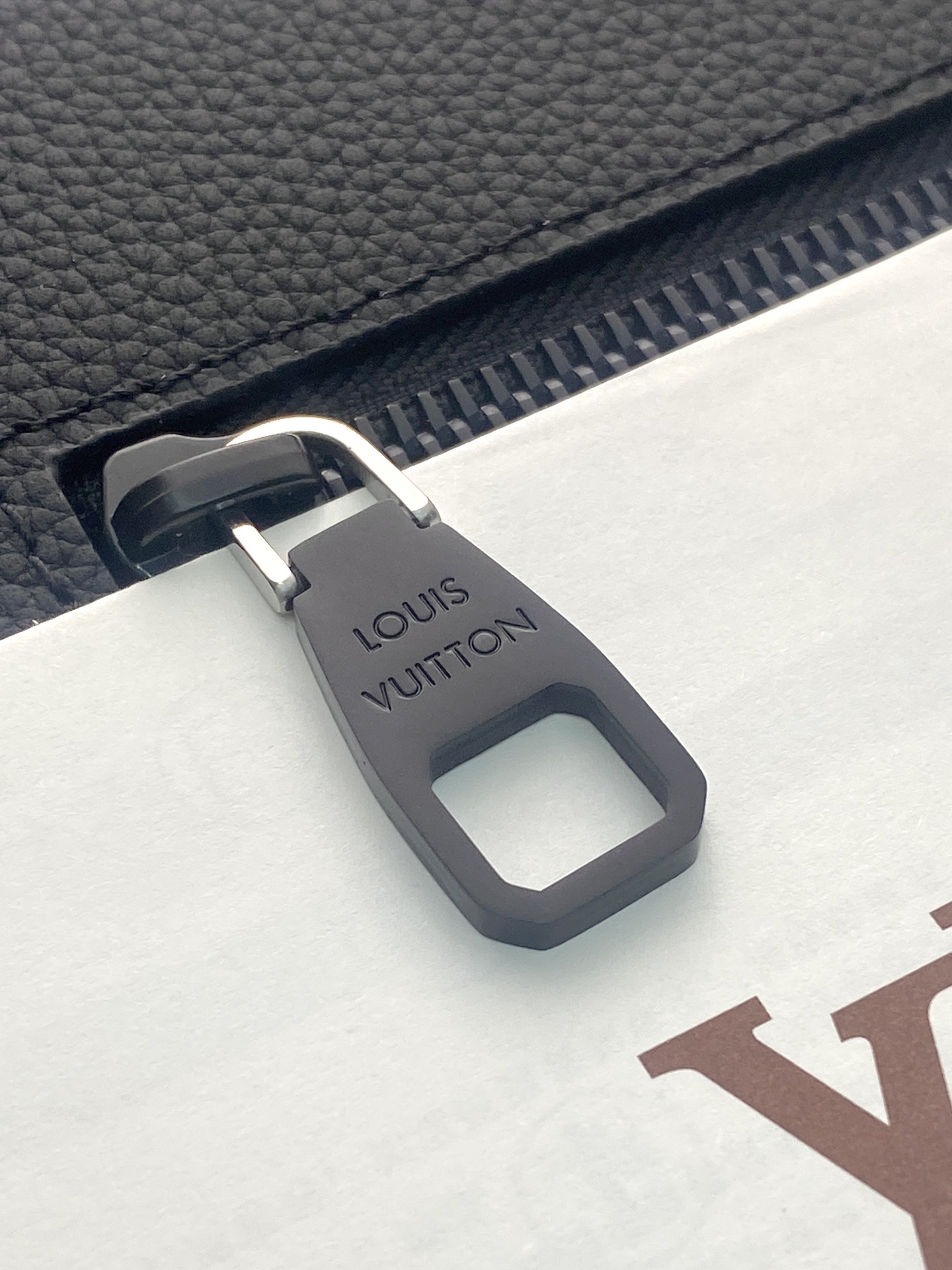 Louis Vuitton Clutch Bag Cow Leather Black M-l