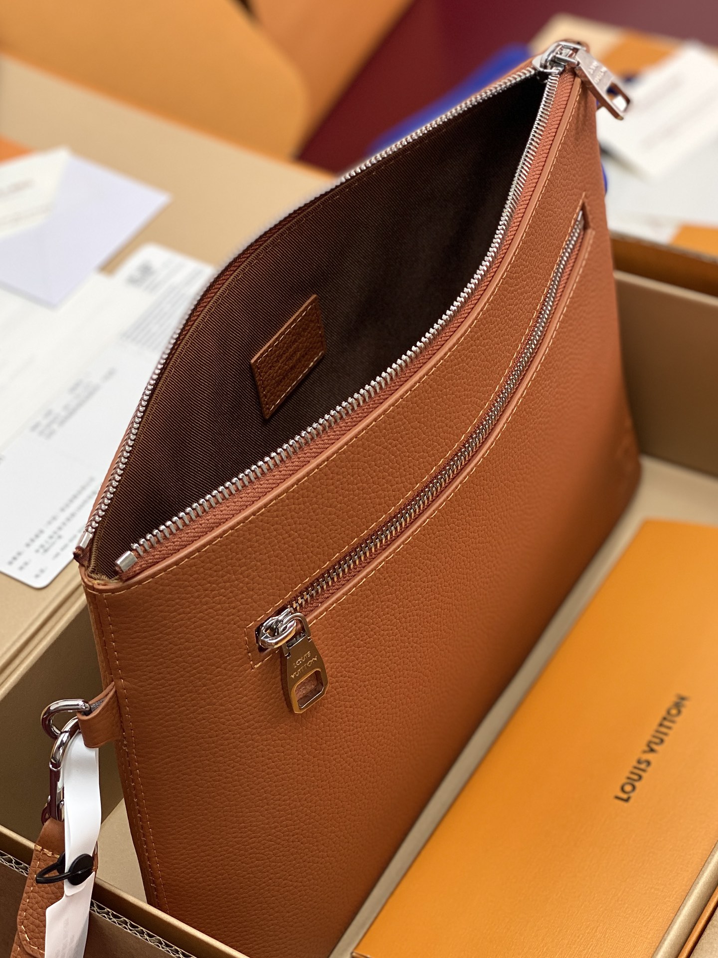 Louis Vuitton Clutch Bag Cow Leather M-l