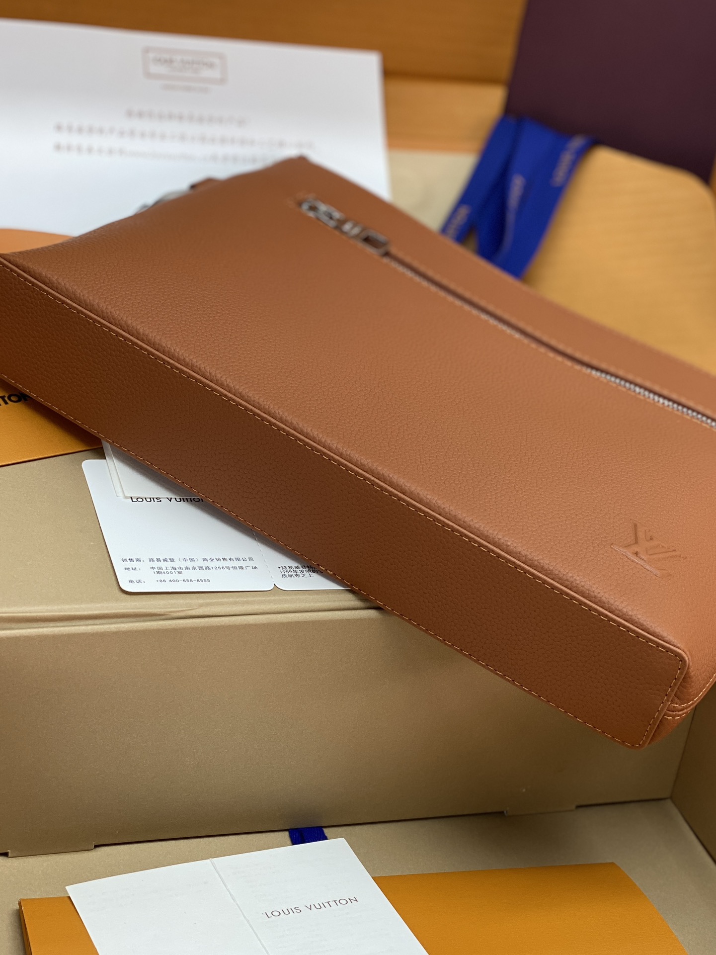 Louis Vuitton Clutch Bag Cow Leather M-l