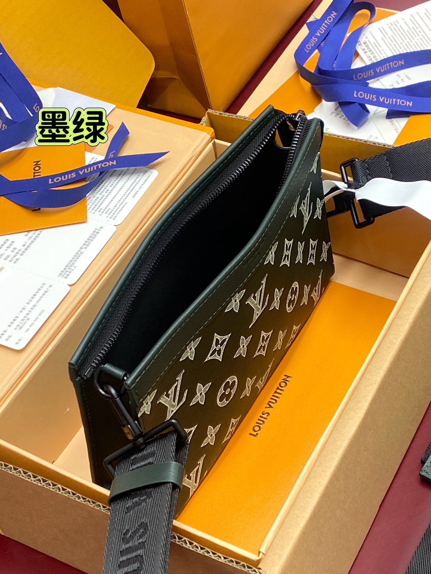 Louis Vuitton Basic Bag Cow Leather Green M-s