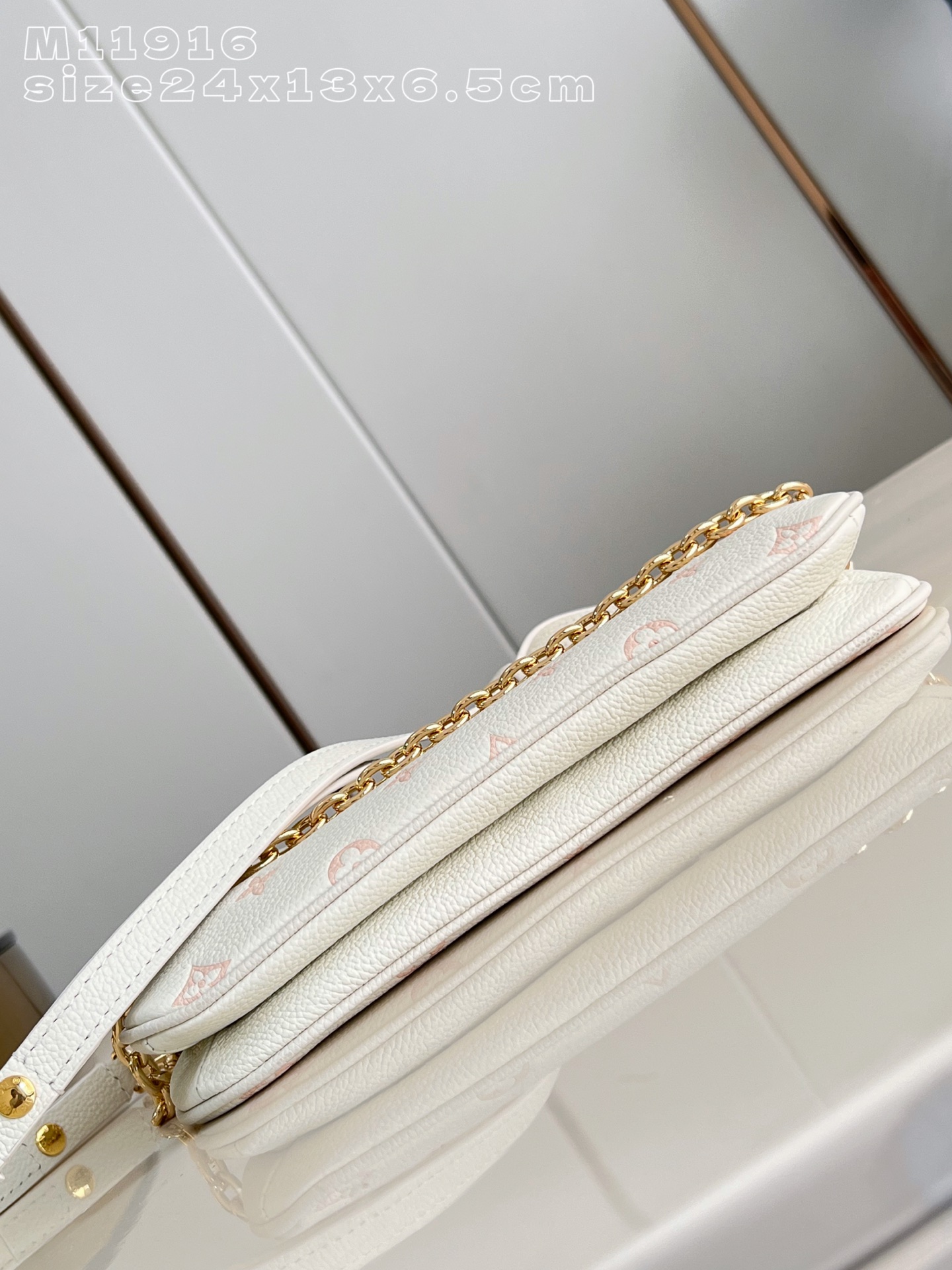 Louis Vuitton Basic Bag Cow Leather Gold M-l-s