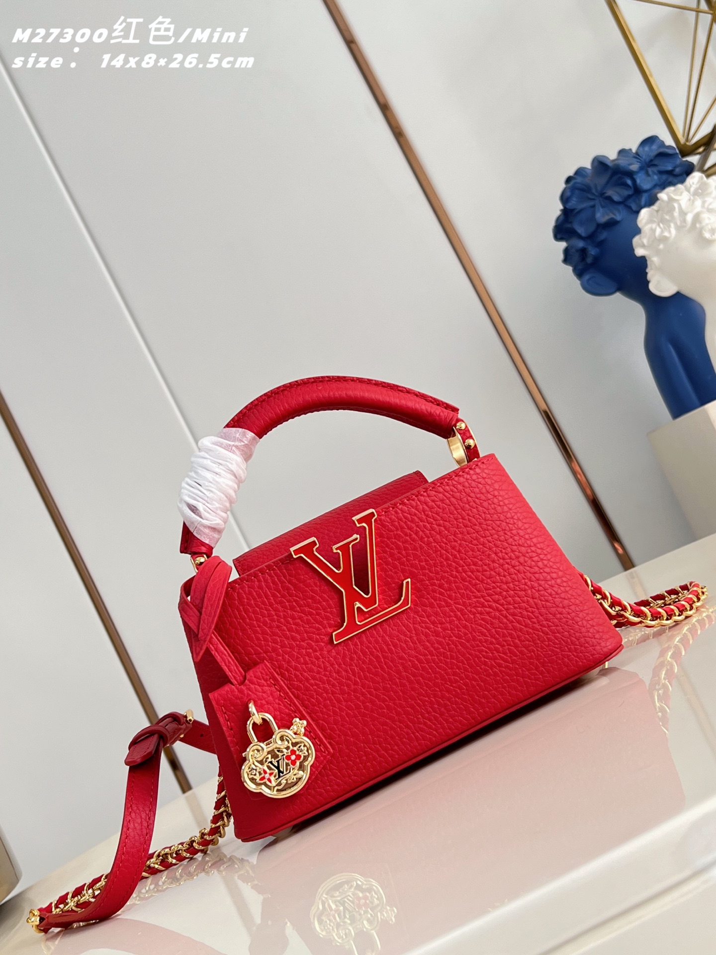 Louis Vuitton Basic Bag Cow Leather Red M-l-s