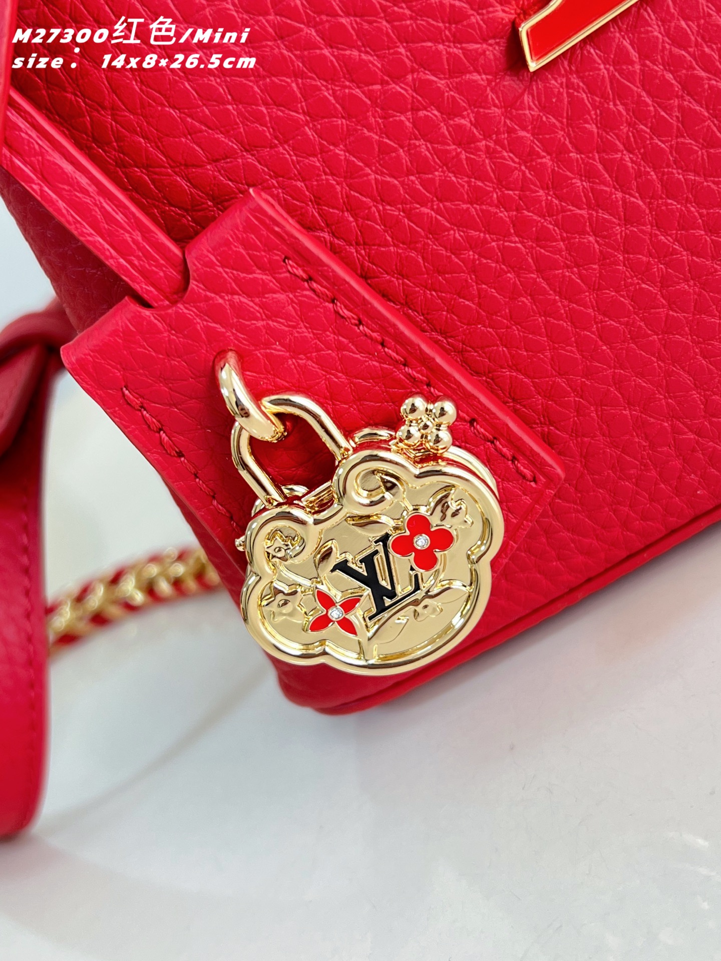 Louis Vuitton Basic Bag Cow Leather Red M-l-s