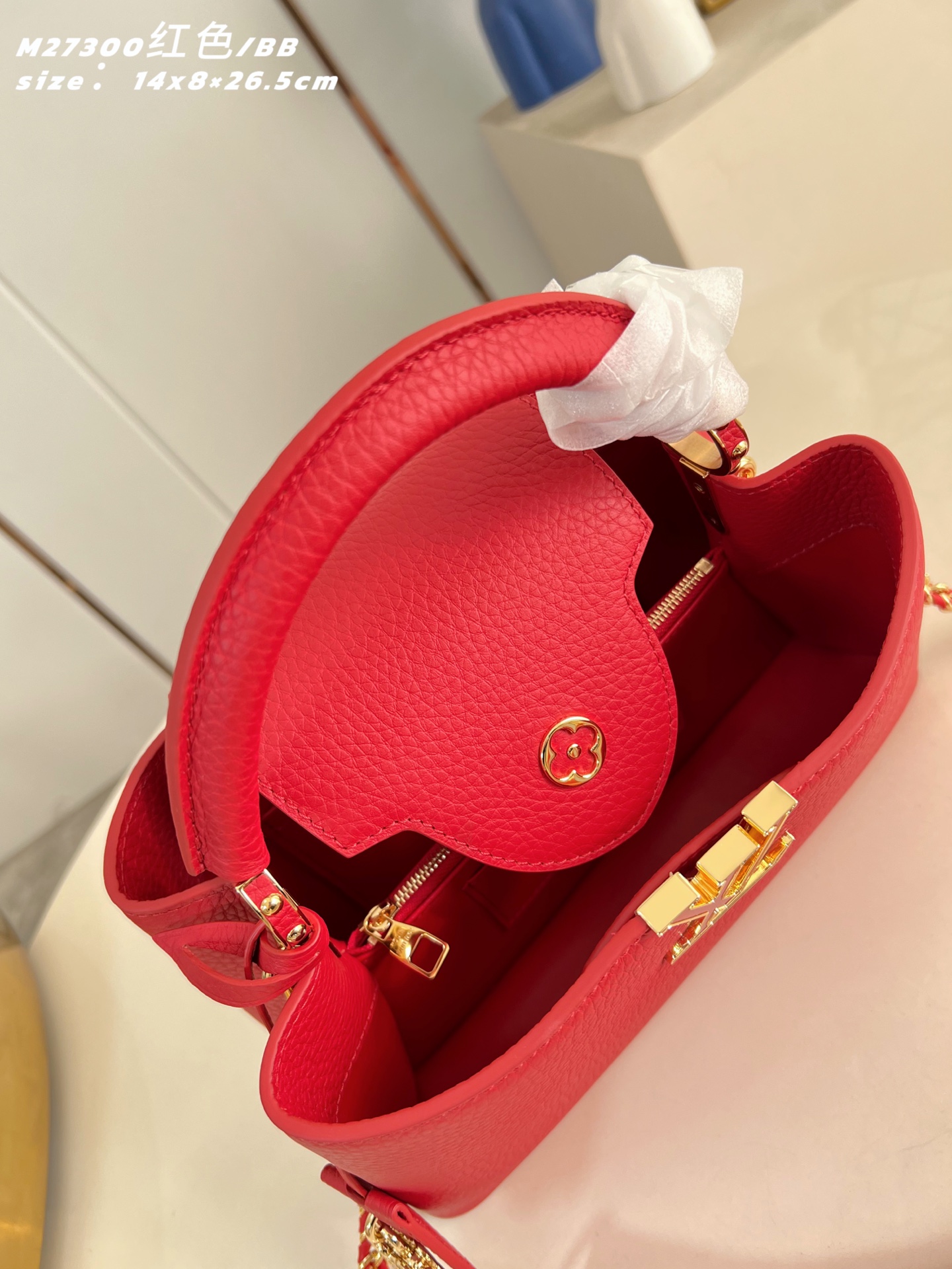 Louis Vuitton Basic Bag Cow Leather Red M-l-s