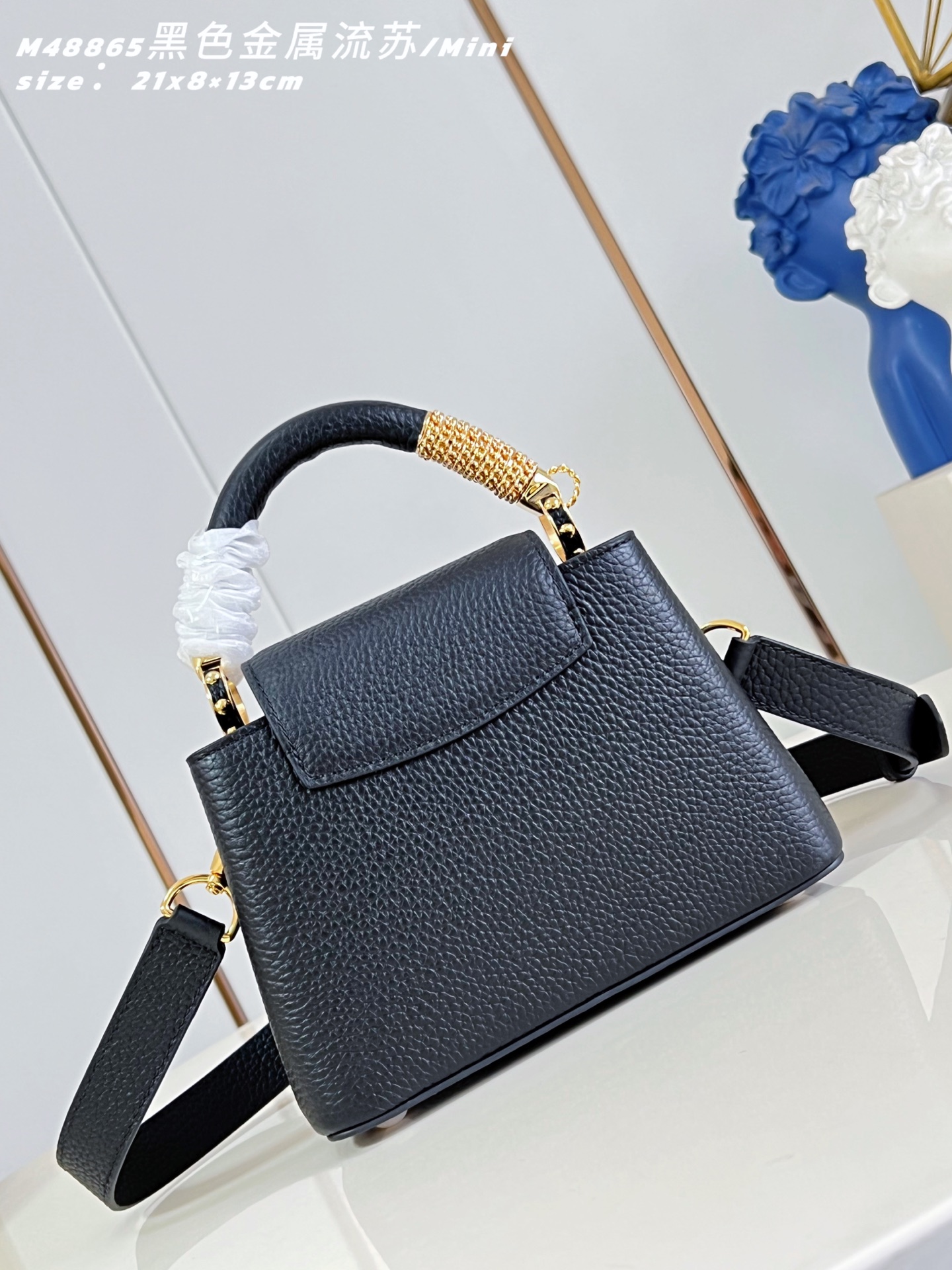 Louis Vuitton Basic Bag Cow Leather Black M-l-s