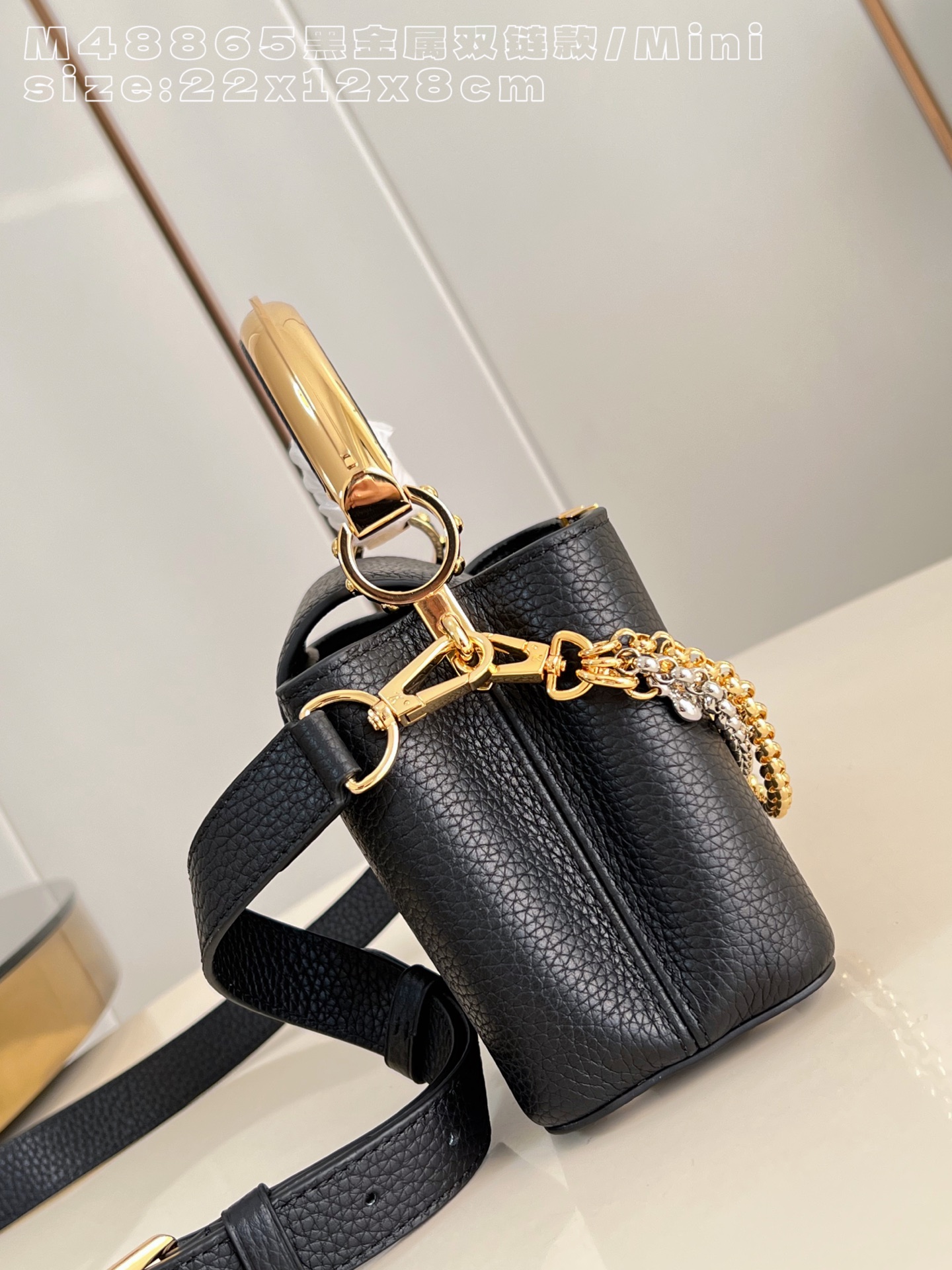 Louis Vuitton Basic Bag Cow Leather Black M-l-s