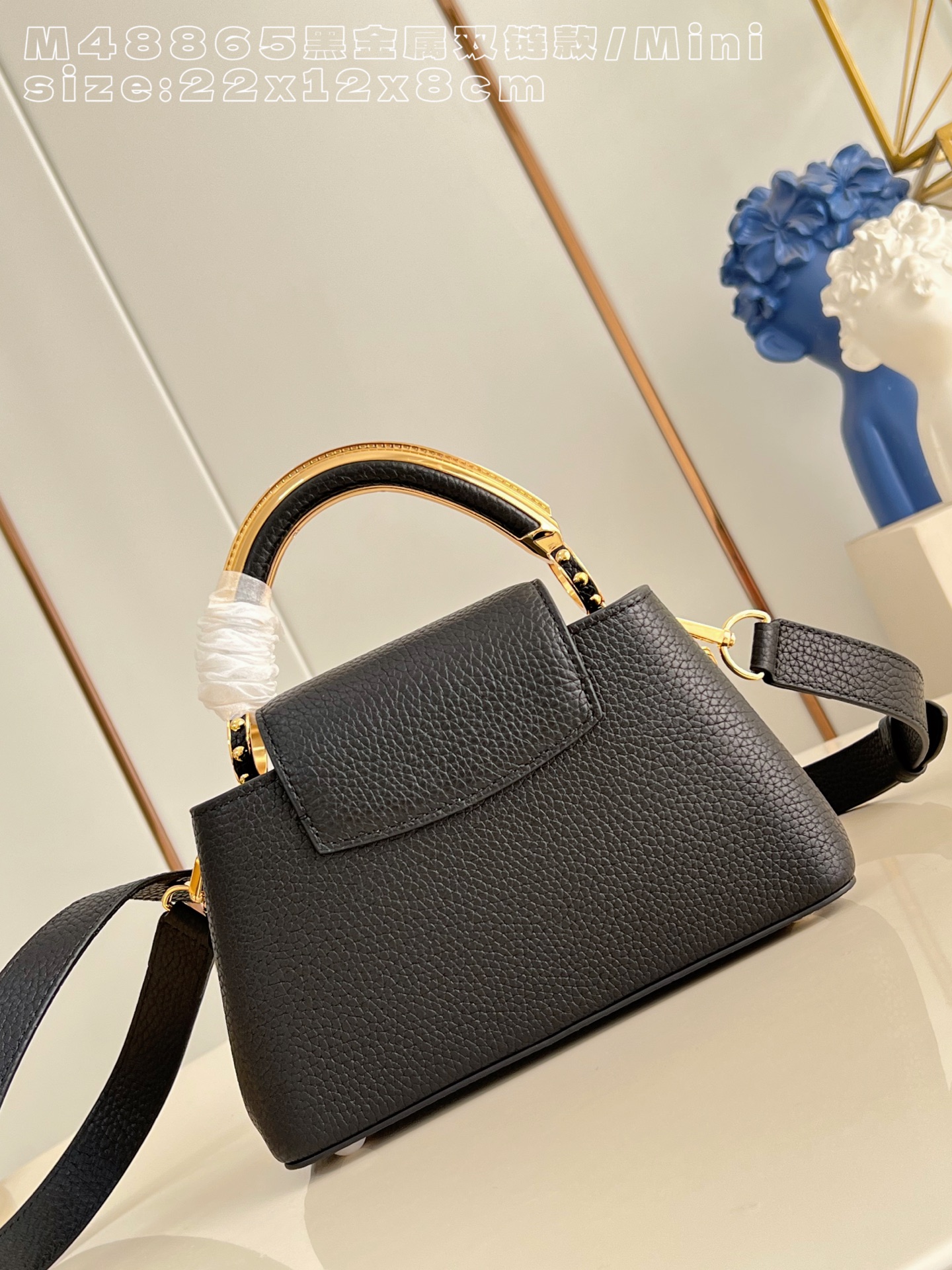 Louis Vuitton Basic Bag Cow Leather Black M-l-s