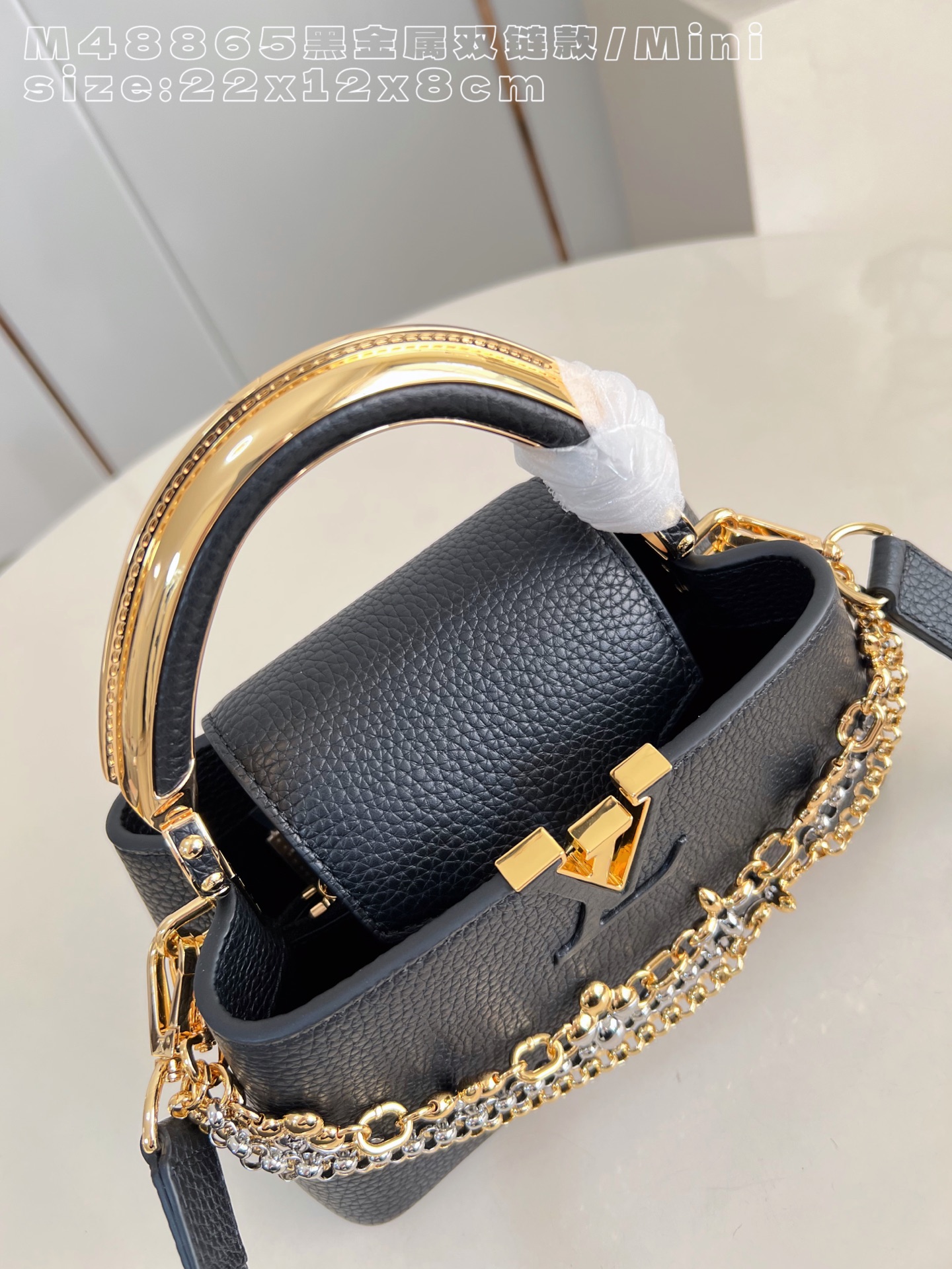 Louis Vuitton Basic Bag Cow Leather Black M-l-s