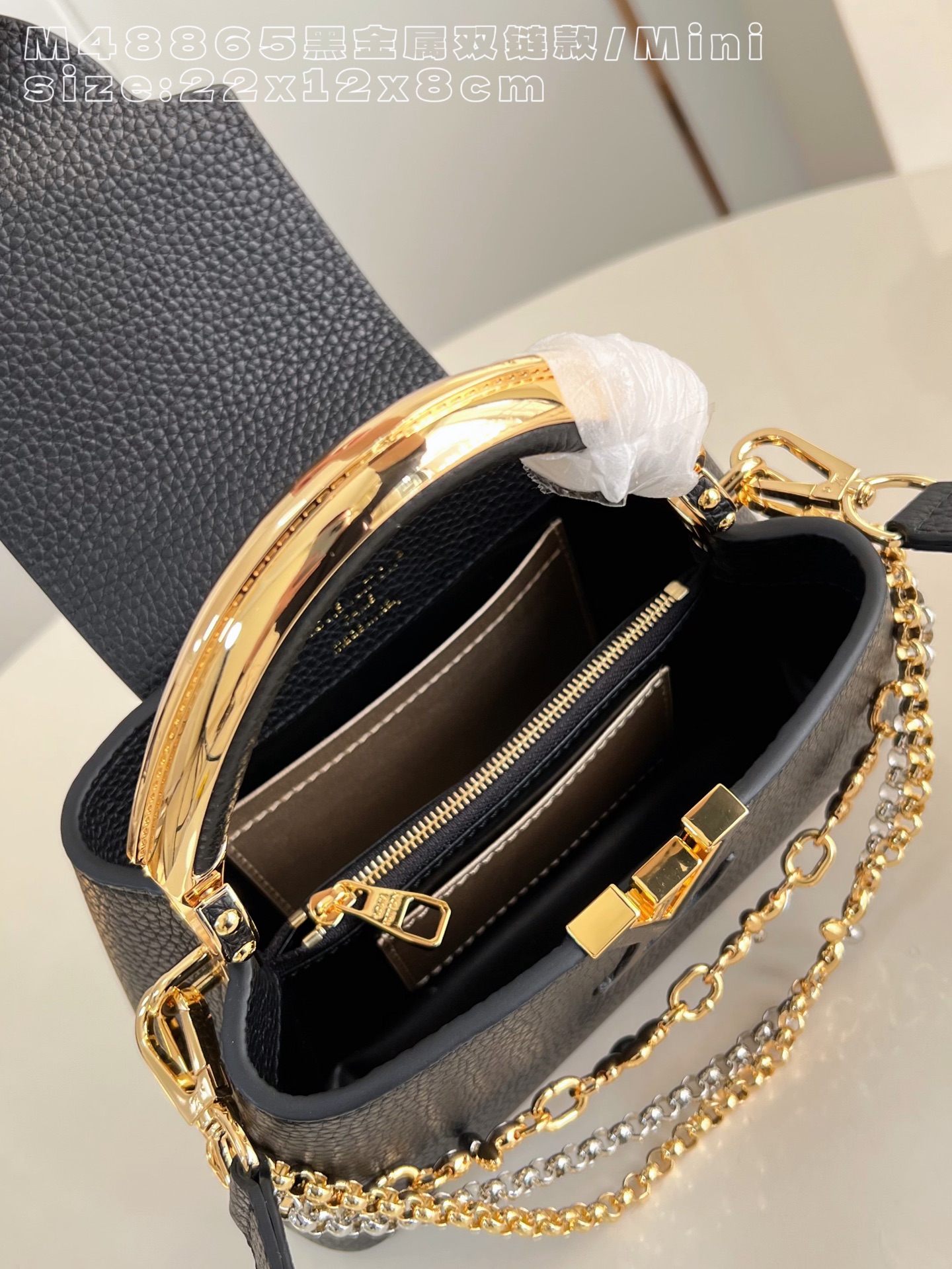 Louis Vuitton Basic Bag Cow Leather Black M-l-s