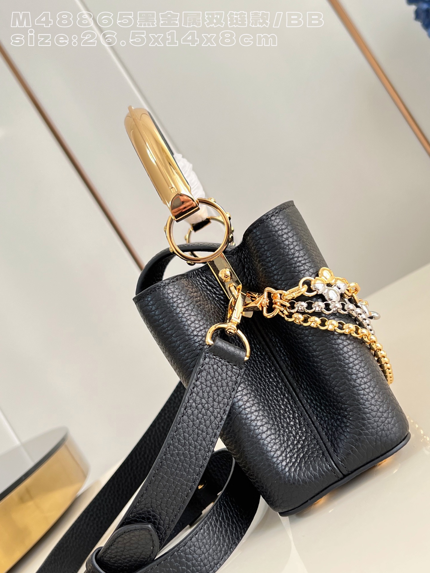 Louis Vuitton Basic Bag Cow Leather Black M-l-s