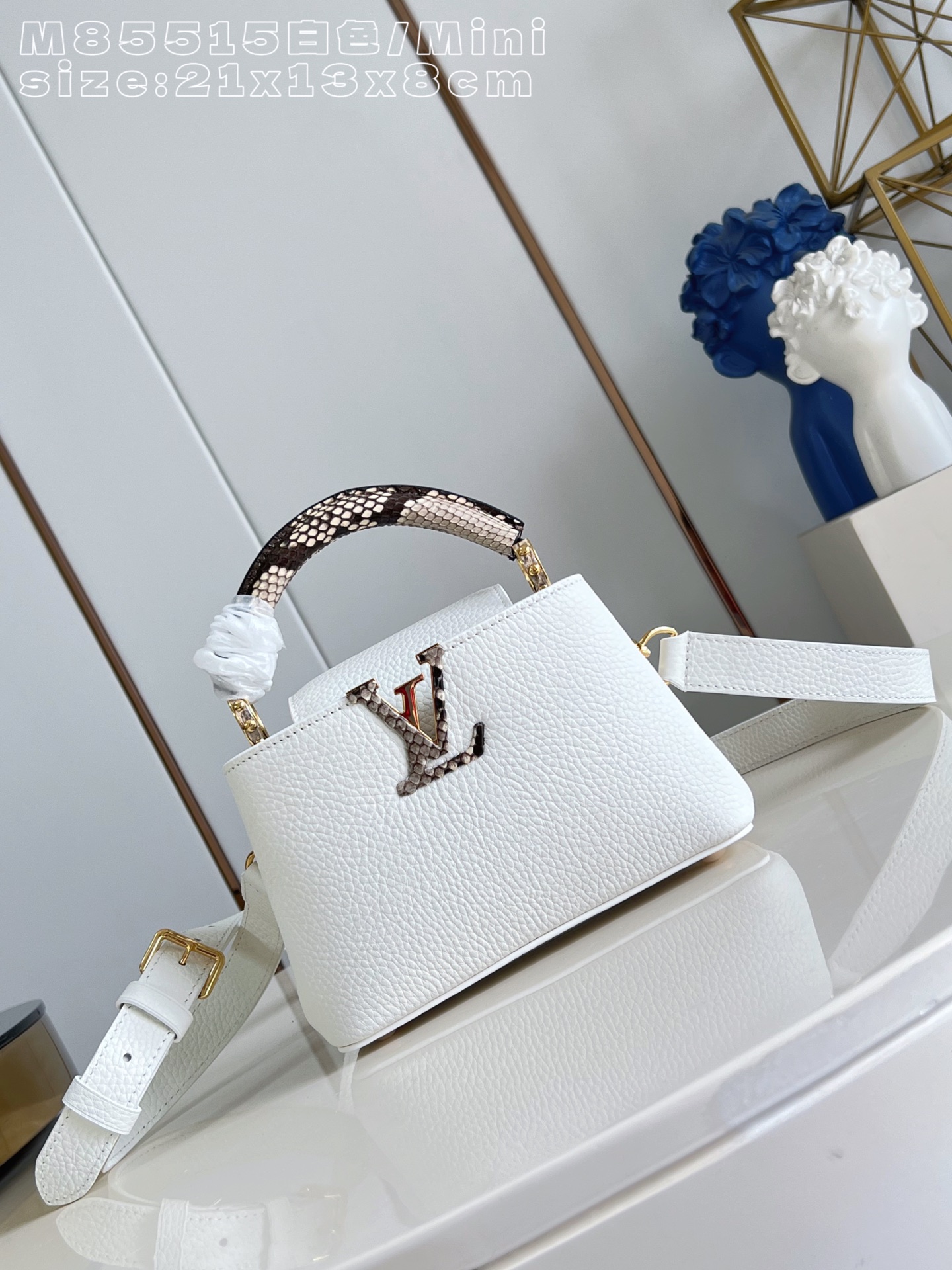 Louis Vuitton Basic Bag Cow Leather White M-l-s