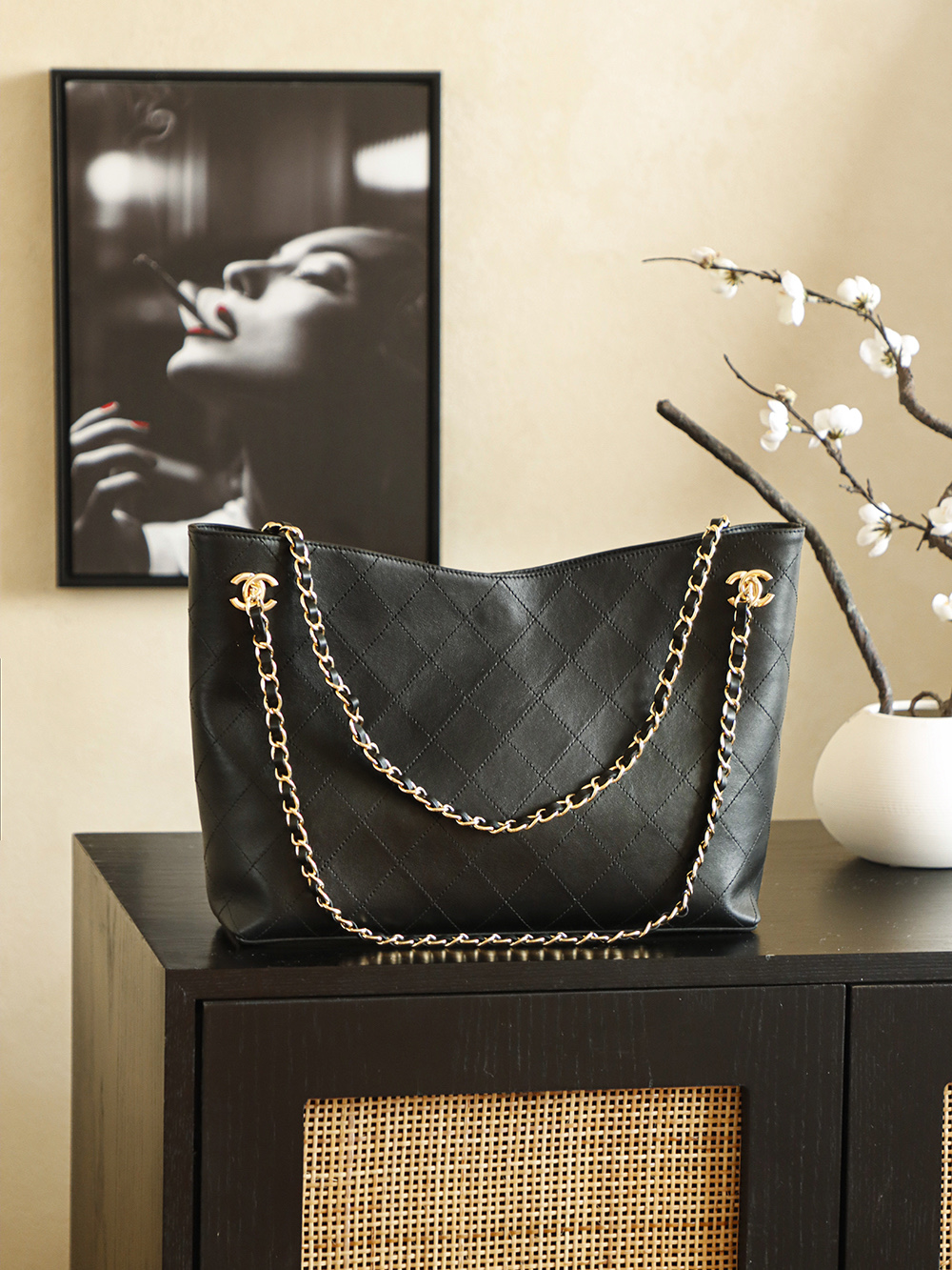 Chanel Tote Bag Cow Leather