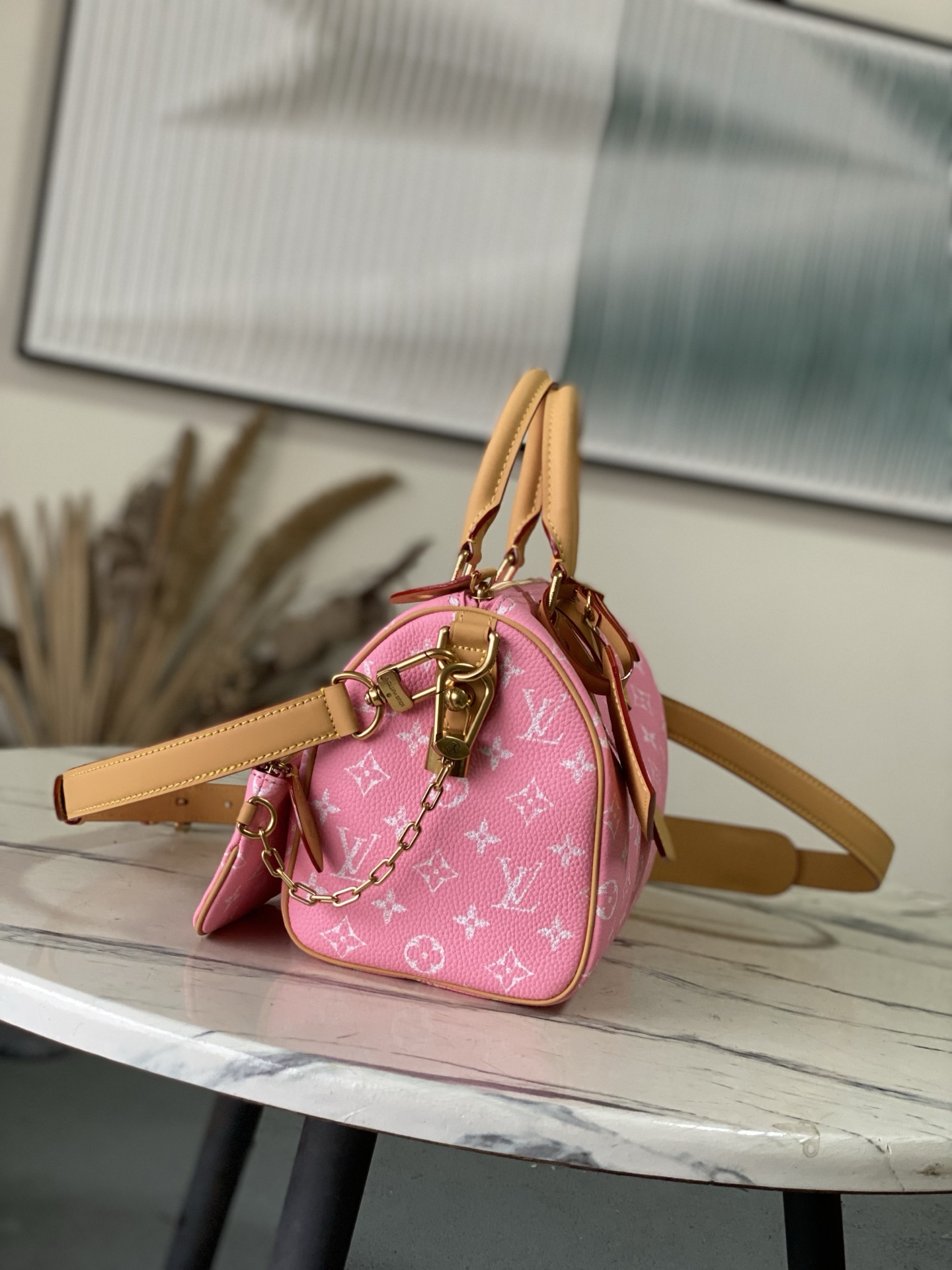 Louis Vuitton Basic Bag Cow Leather Pink M-l-s