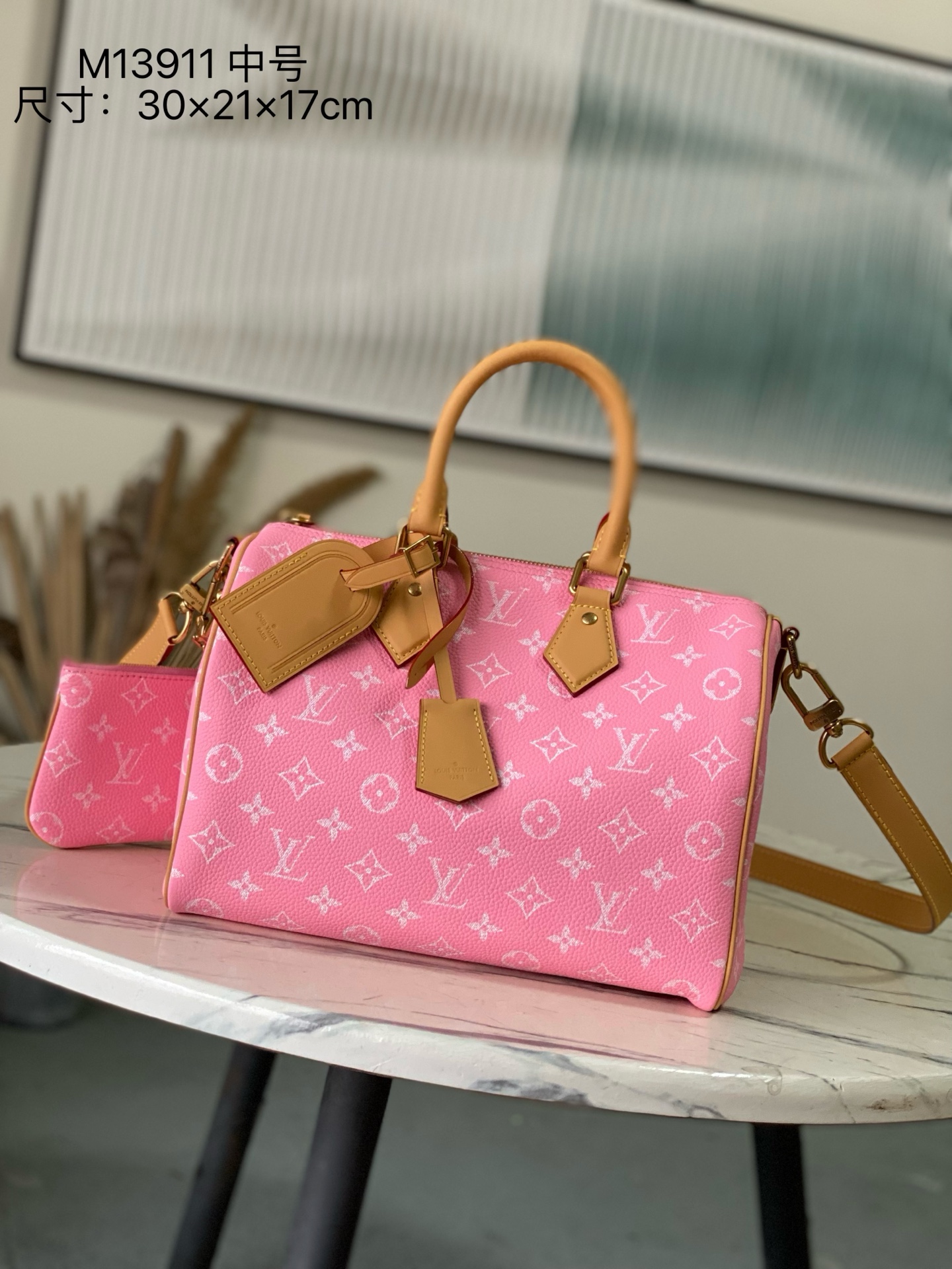 Louis Vuitton Basic Bag Cow Leather Pink M-l-s