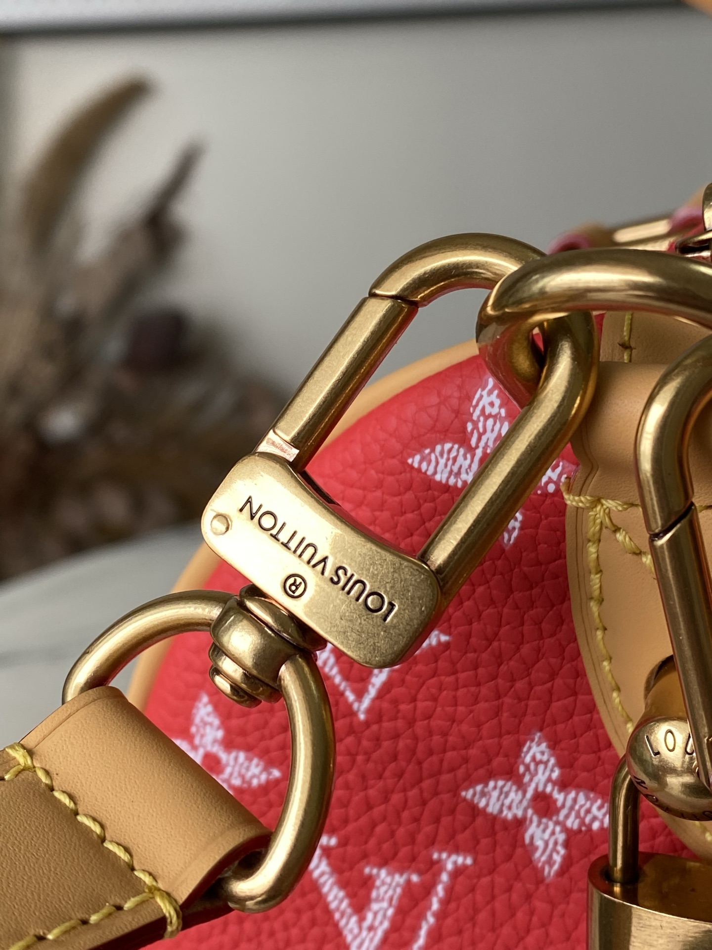 Louis Vuitton Basic Bag Cow Leather Red M-l-s