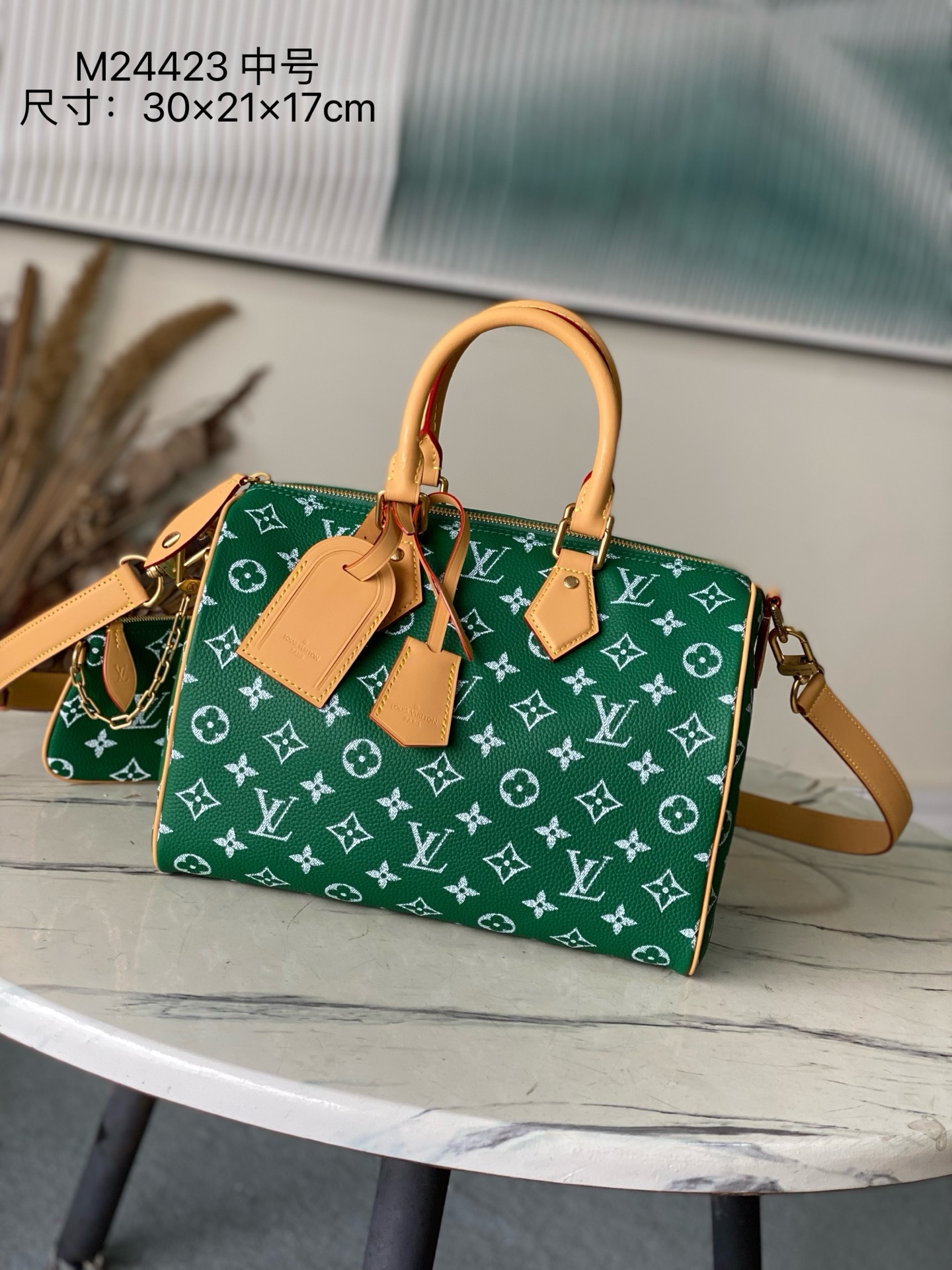 Louis Vuitton Basic Bag Cow Leather Green M-l-s
