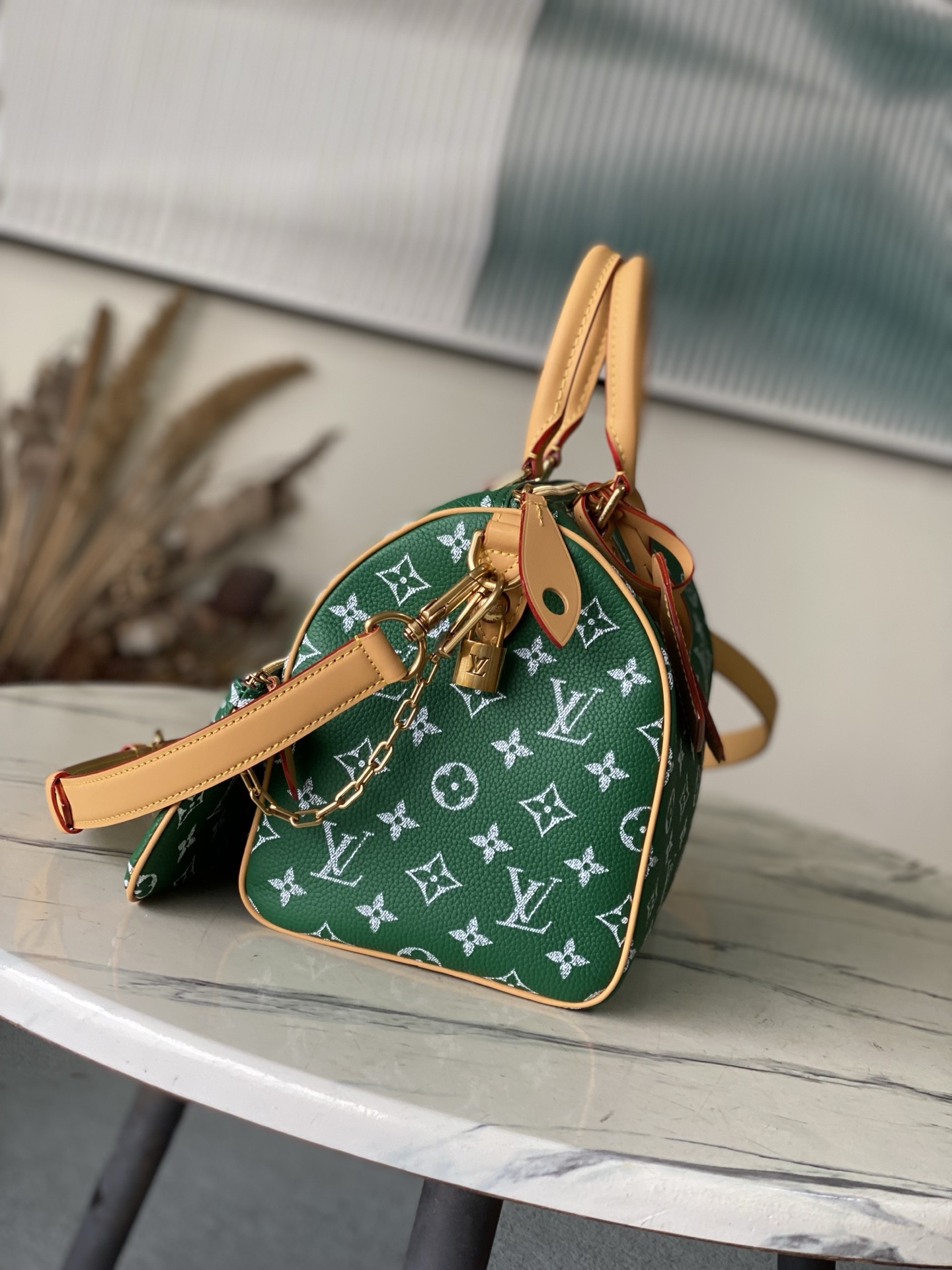Louis Vuitton Basic Bag Cow Leather Green M-l-s