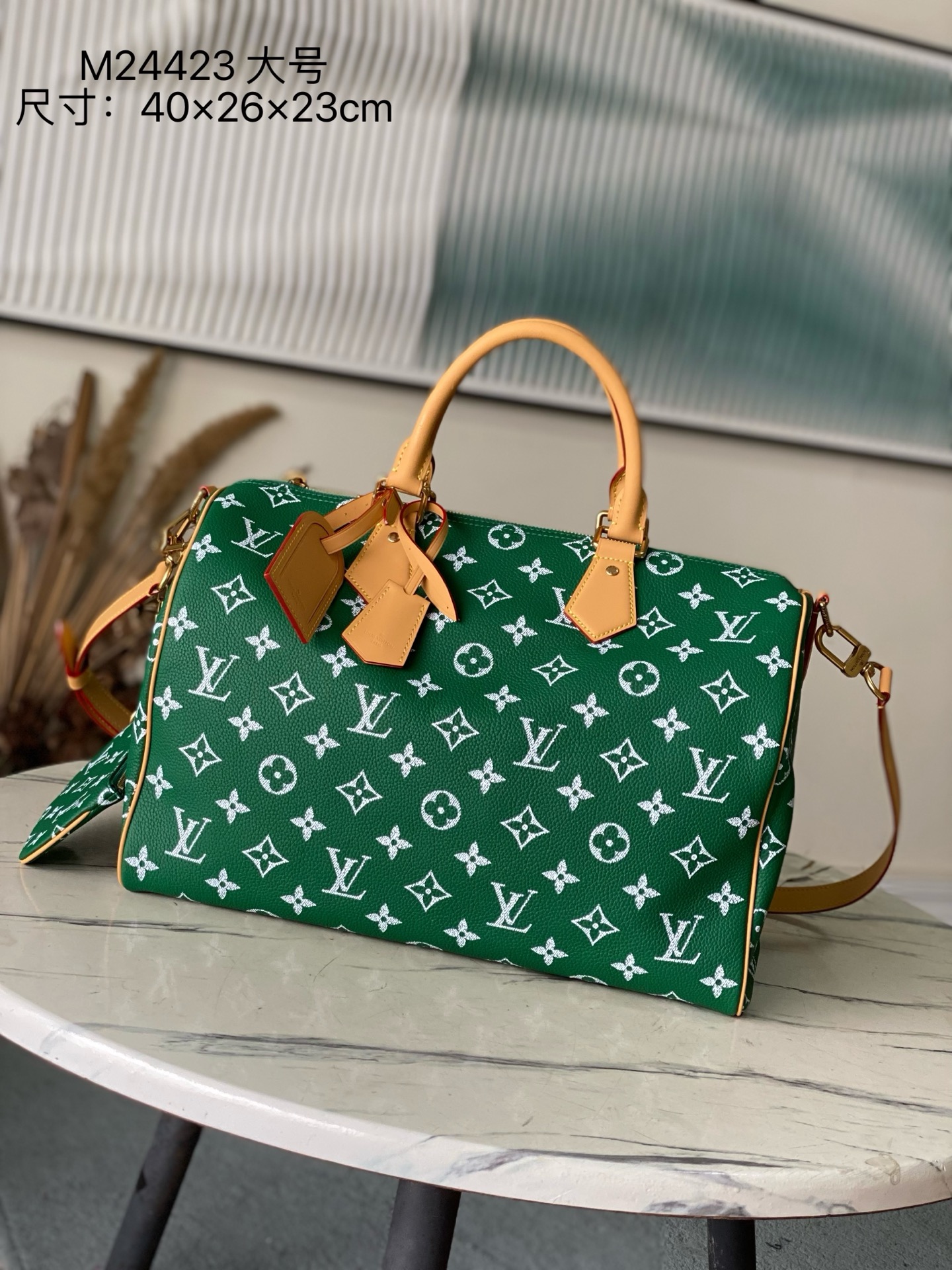 Louis Vuitton Basic Bag Cow Leather Green M-l-s