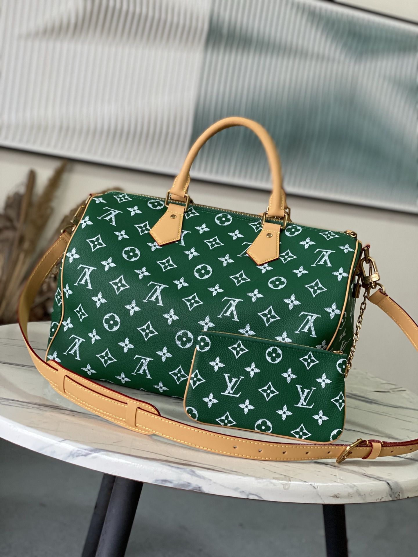Louis Vuitton Basic Bag Cow Leather Green M-l-s