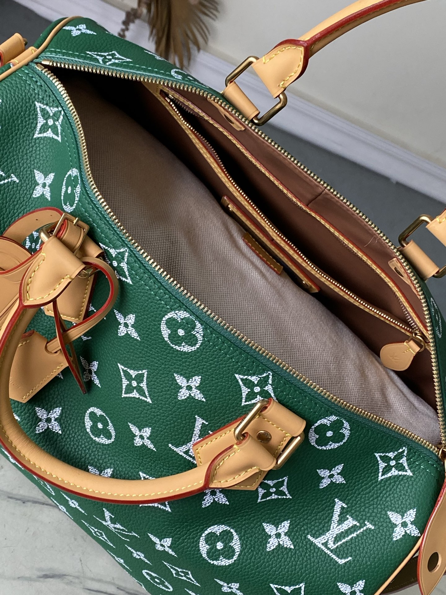 Louis Vuitton Basic Bag Cow Leather Green M-l-s